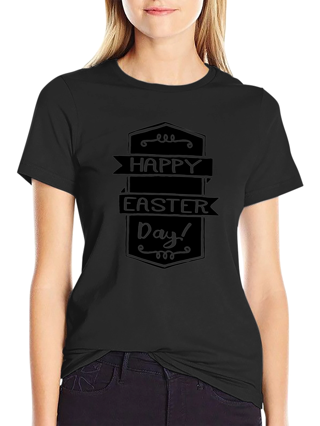 Happy Easter Day Black T-Shirt