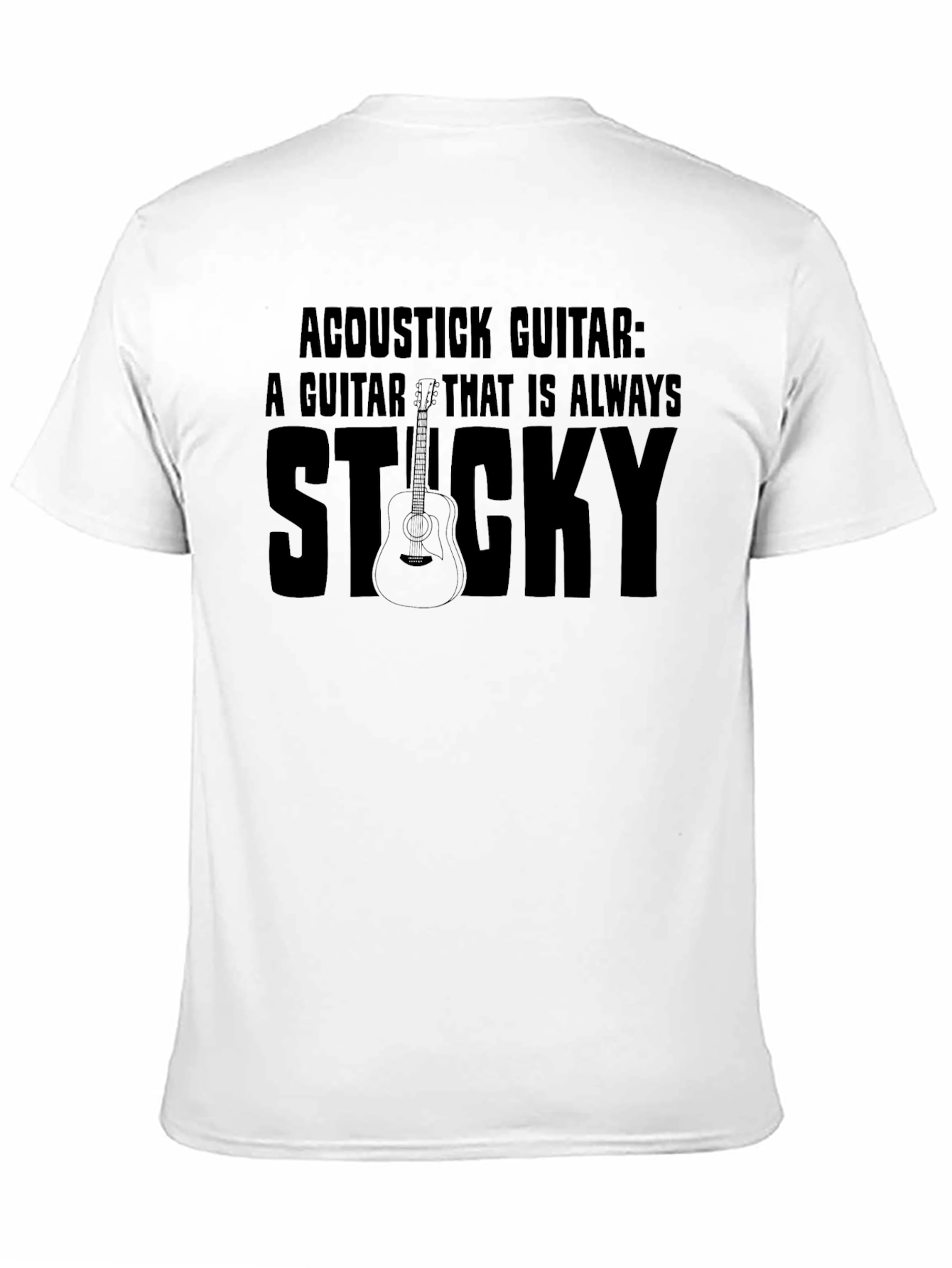 Acoustic Guitar Sticky T-Shirt - Music Lover Tee