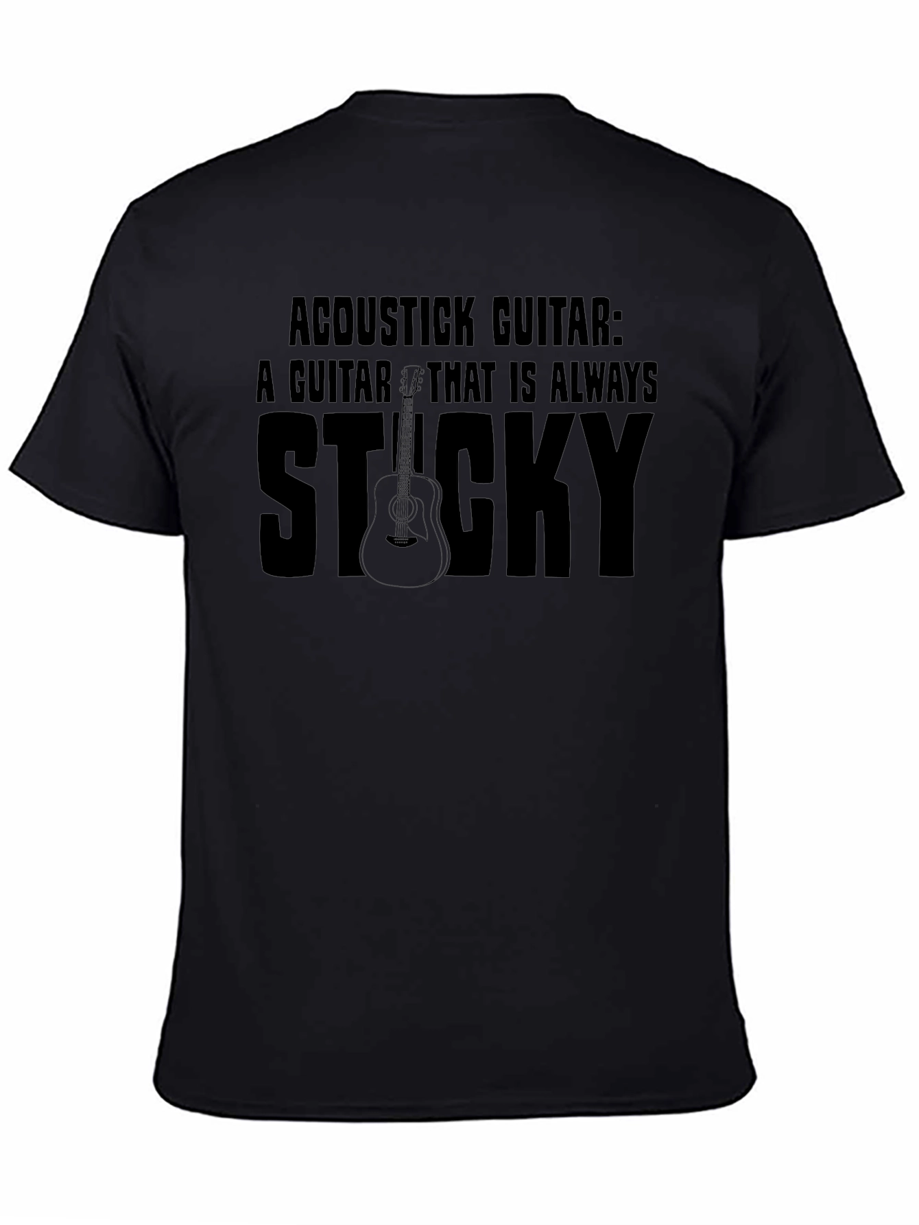Acoustic Guitar Sticky T-Shirt - Music Lover Tee