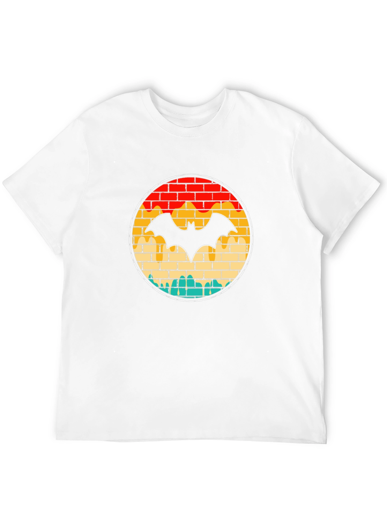 Retro Brick Bat Graphic Tee - Black