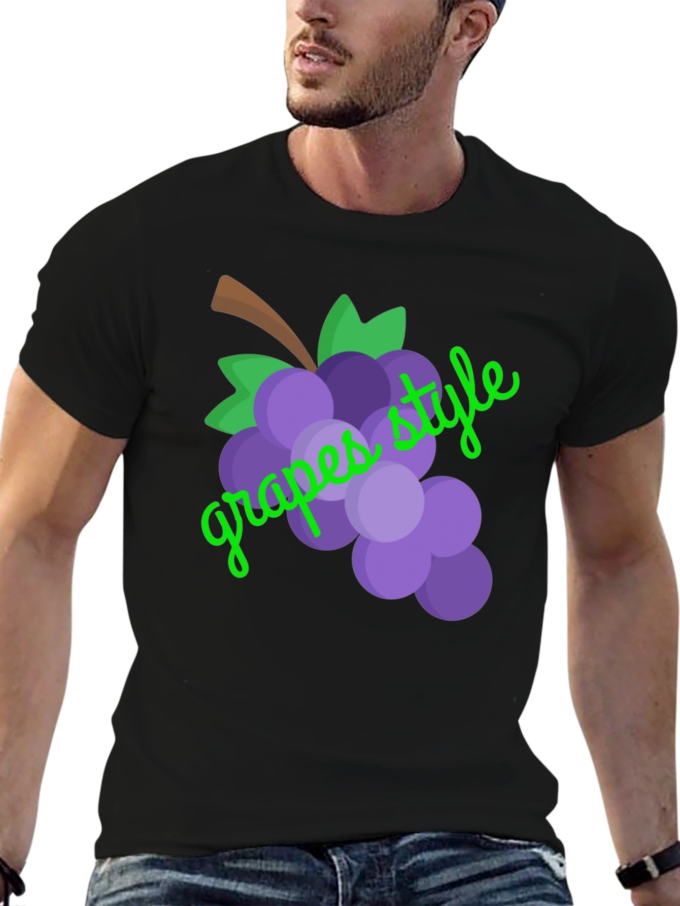 Grapes Style Graphic Tee - Unisex Black T-Shirt