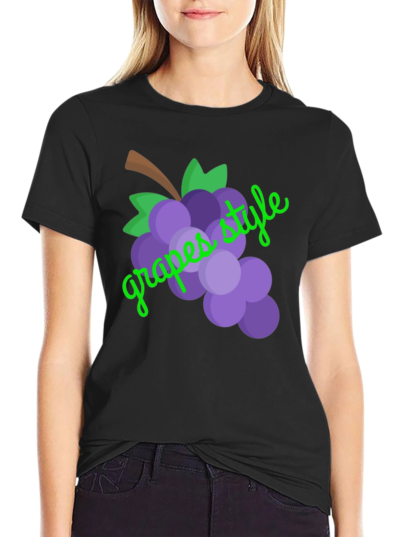 Grapes Style Graphic Tee - Unisex Black T-Shirt