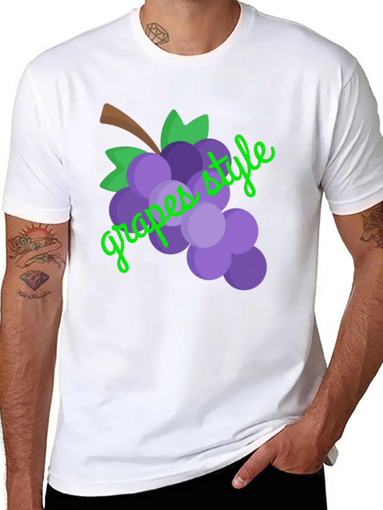Grapes Style Graphic Tee - Unisex Black T-Shirt