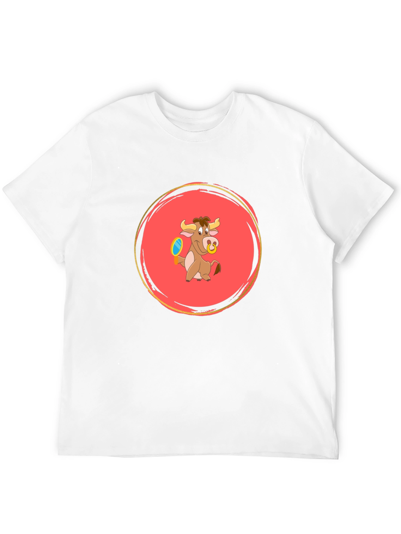 Cartoon Bull Graphic Tee - Fun and Playful