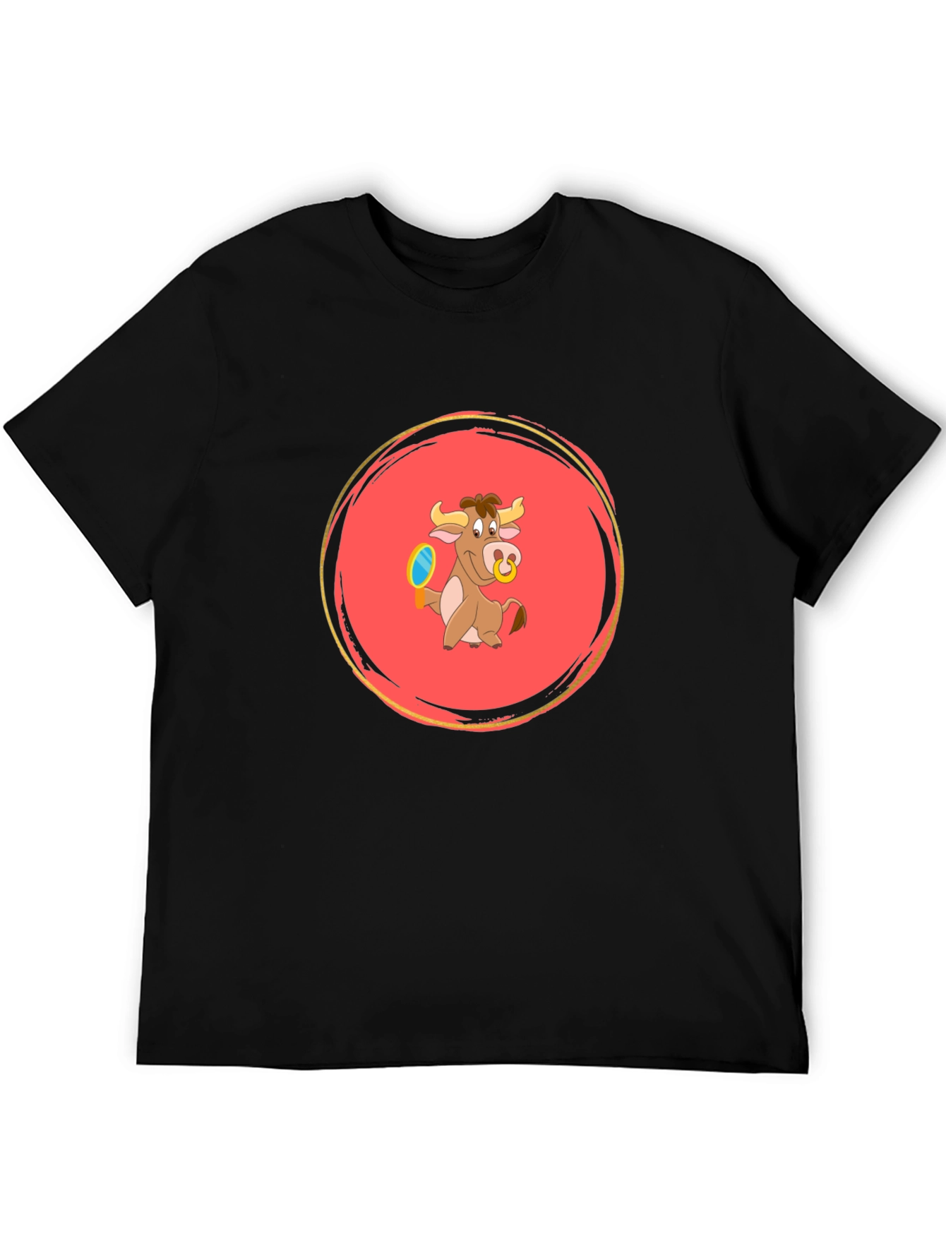 Cartoon Bull Graphic Tee - Fun and Playful