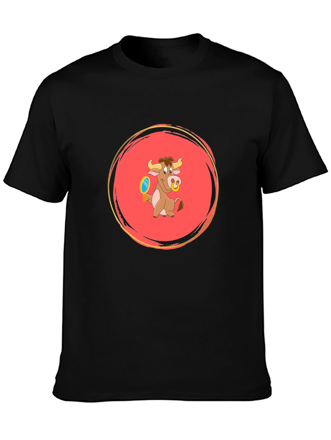 Cartoon Bull Graphic Tee - Fun and Playful