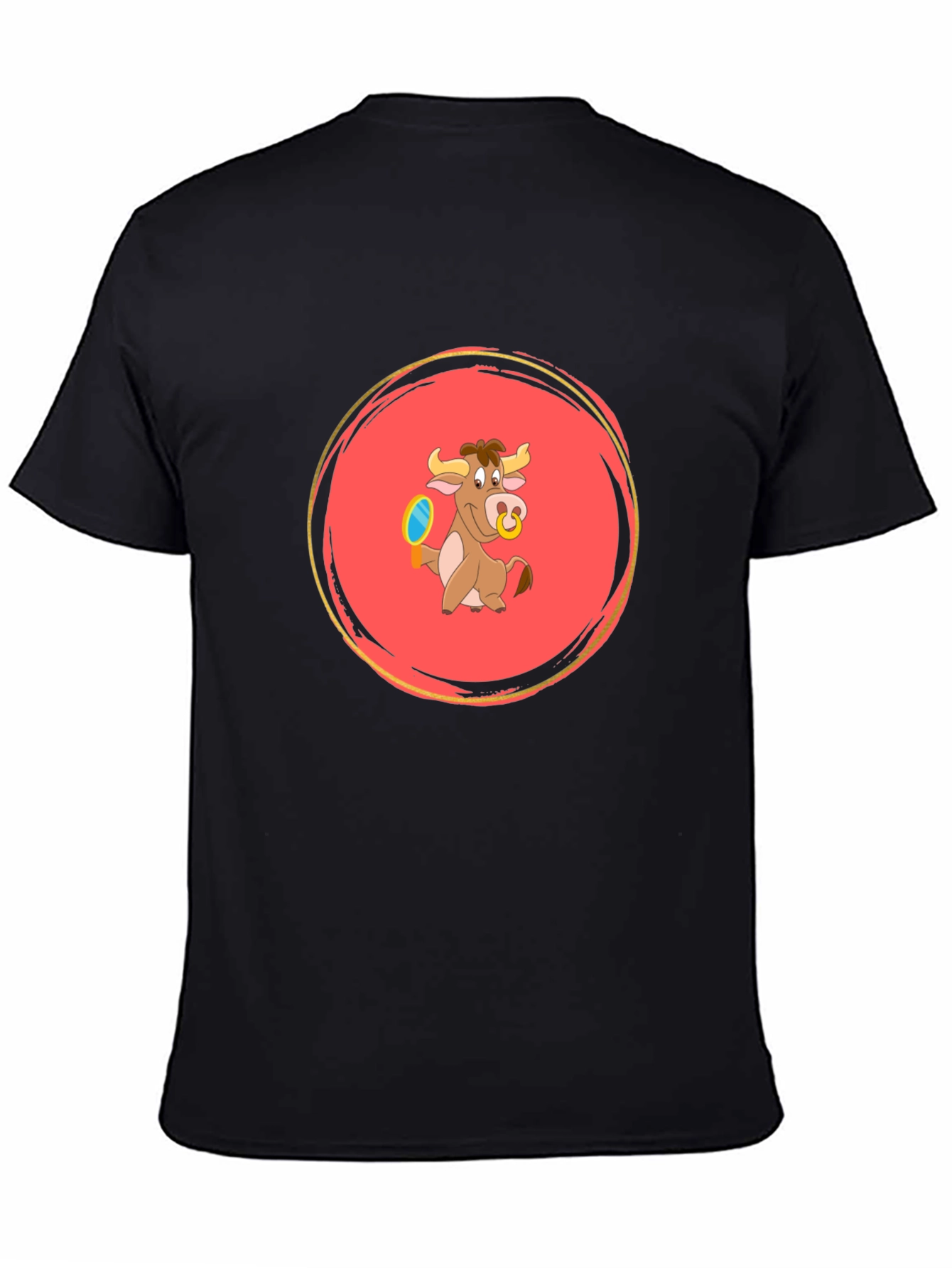 Cartoon Bull Graphic Tee - Fun and Playful