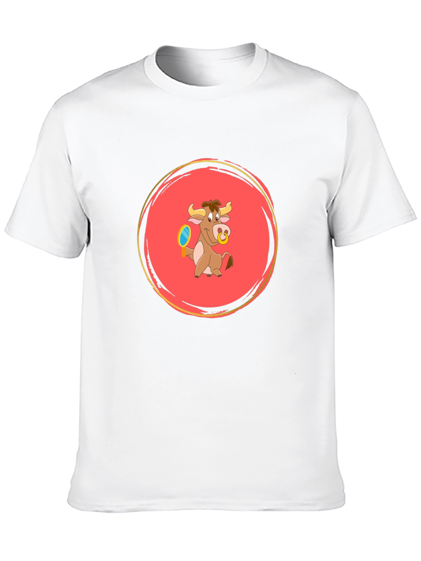 Cartoon Bull Graphic Tee - Fun and Playful