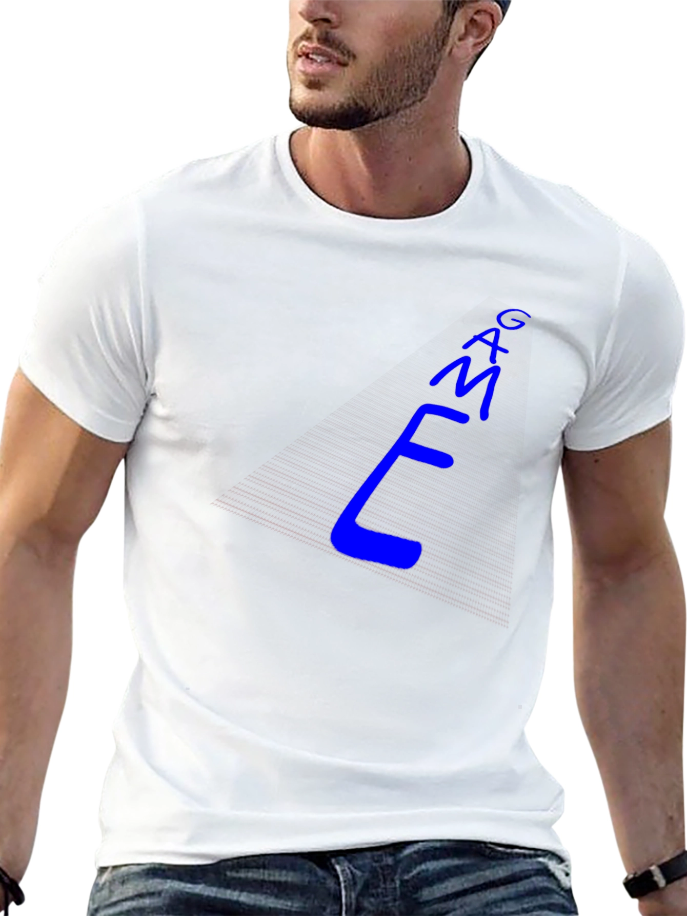 Cool Blue E-M-A-G Text Graphic Tee