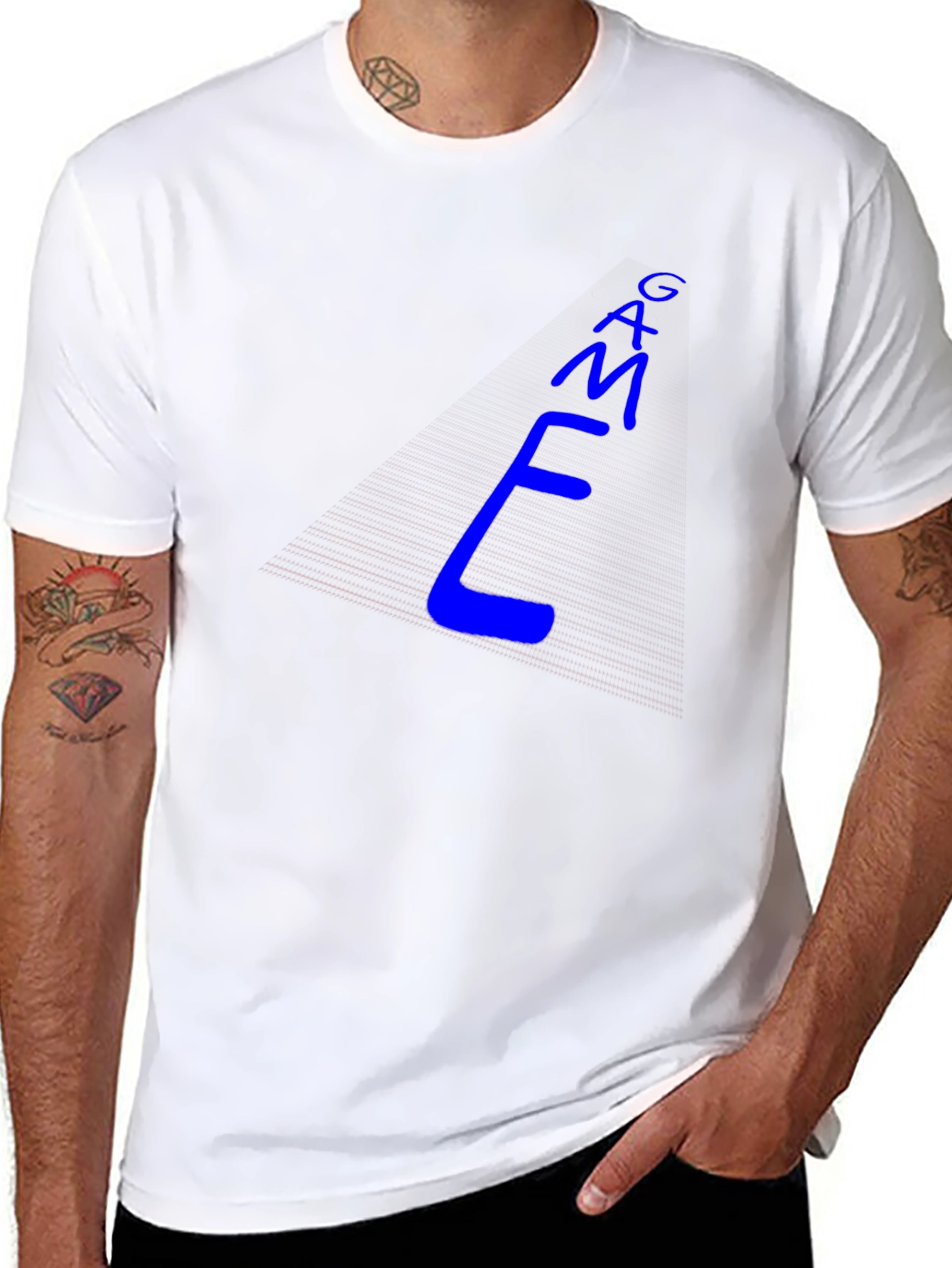 Cool Blue E-M-A-G Text Graphic Tee