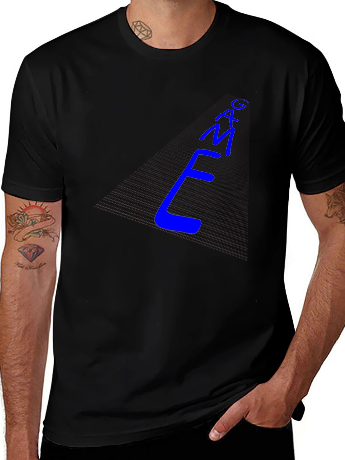 Cool Blue E-M-A-G Text Graphic Tee