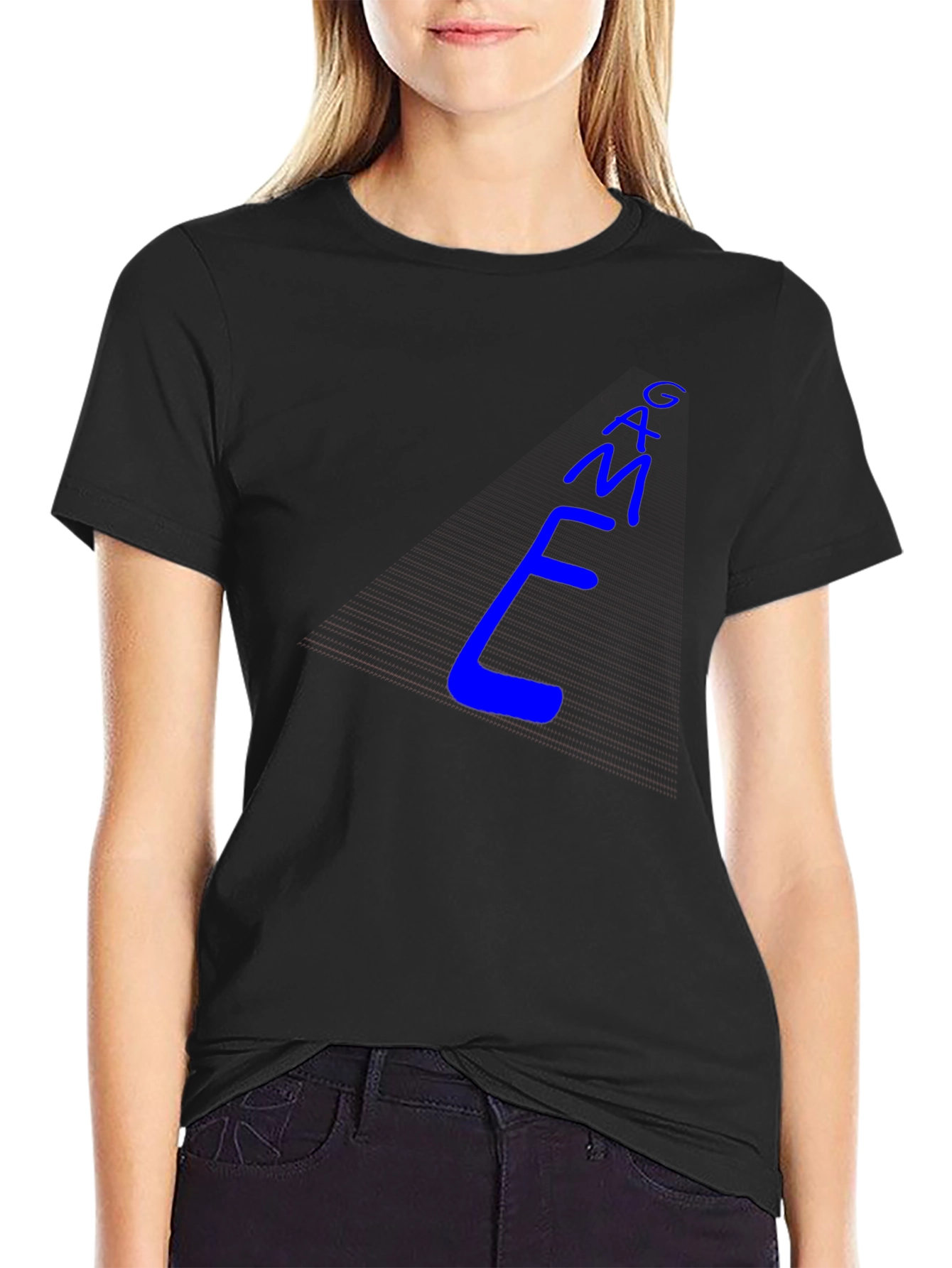 Cool Blue E-M-A-G Text Graphic Tee