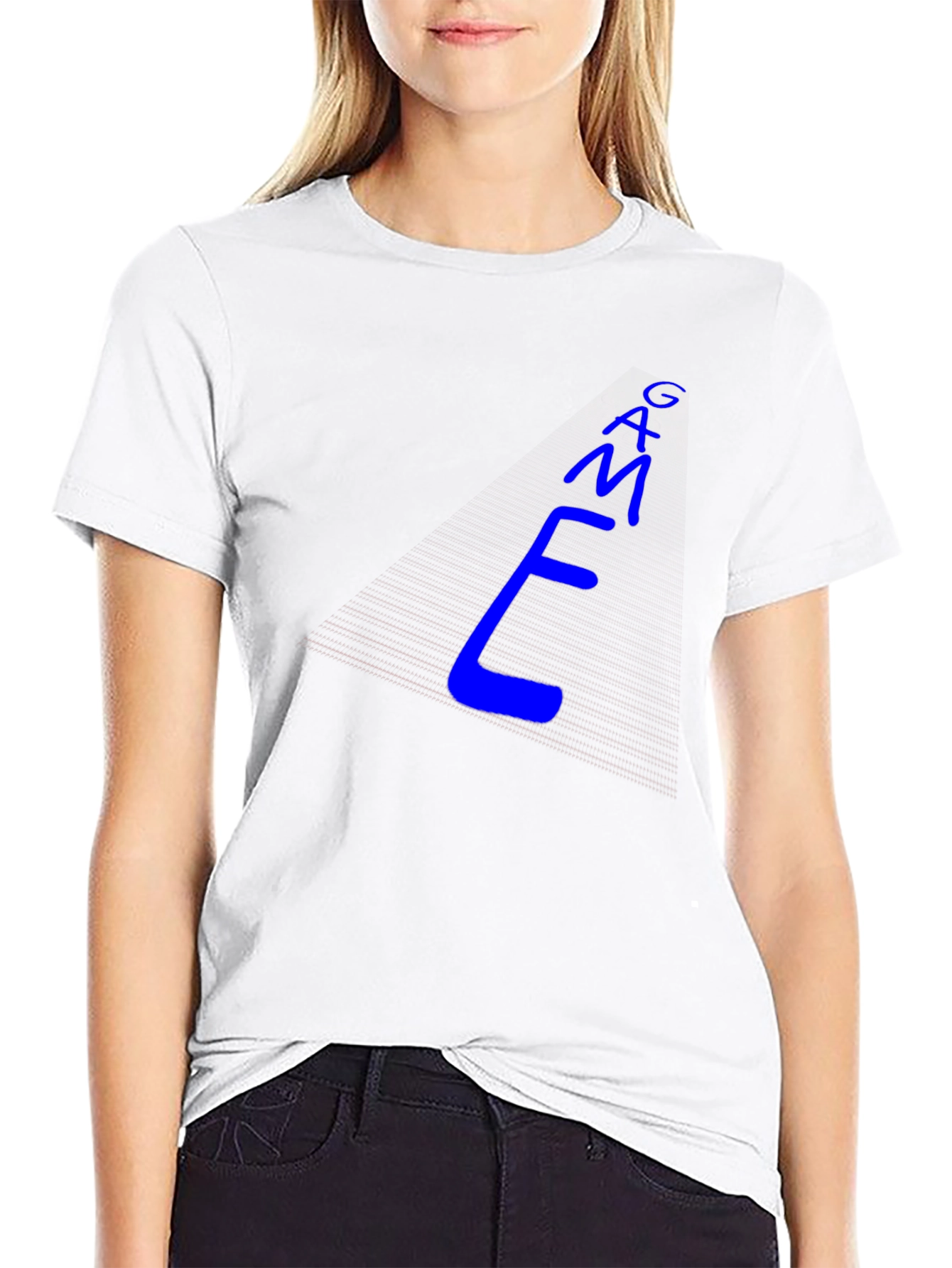 Cool Blue E-M-A-G Text Graphic Tee