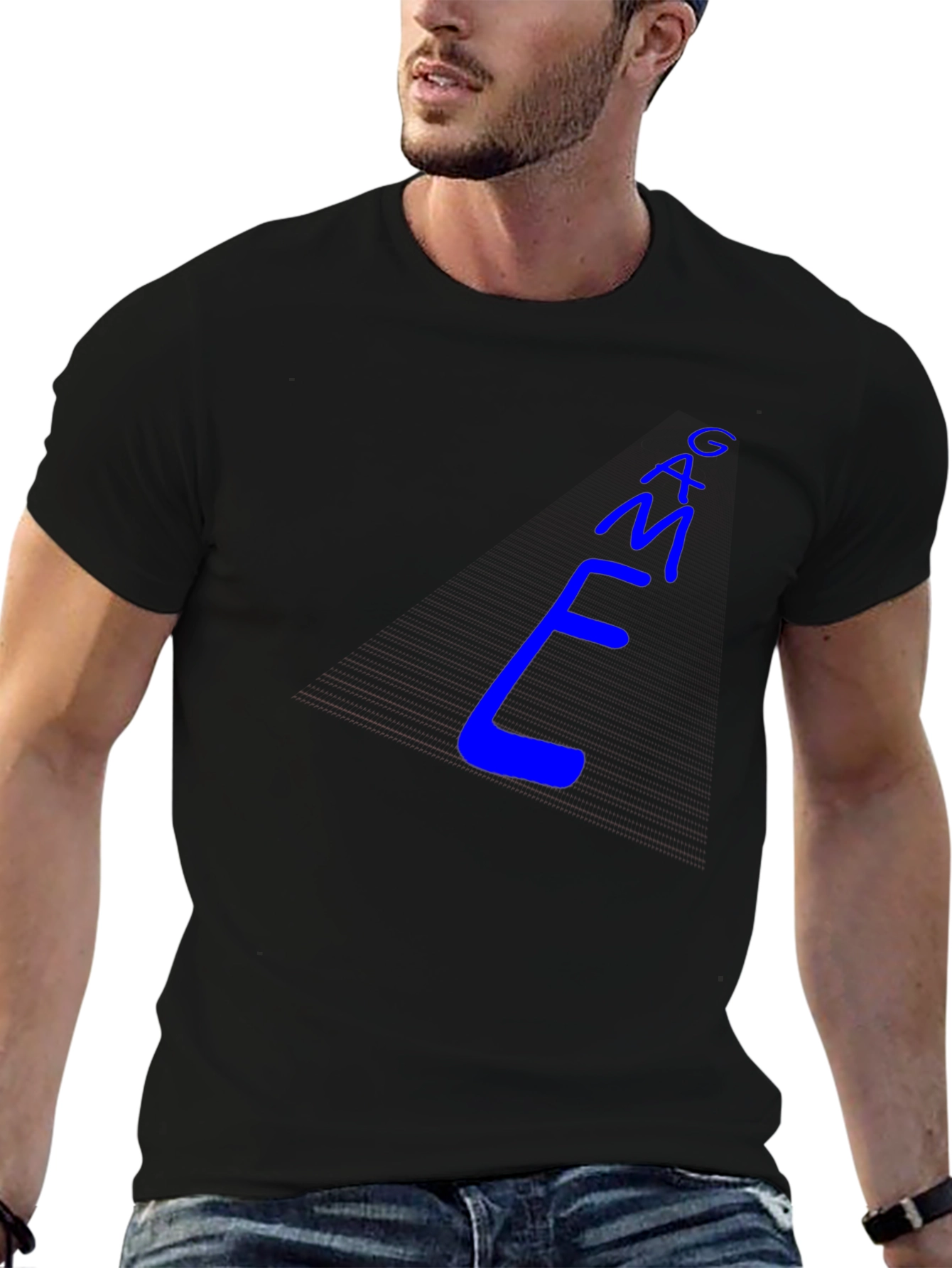 Cool Blue E-M-A-G Text Graphic Tee