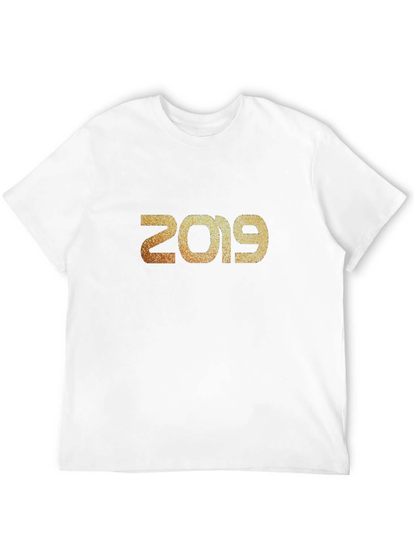 2019 Glitter Print Black T-Shirt