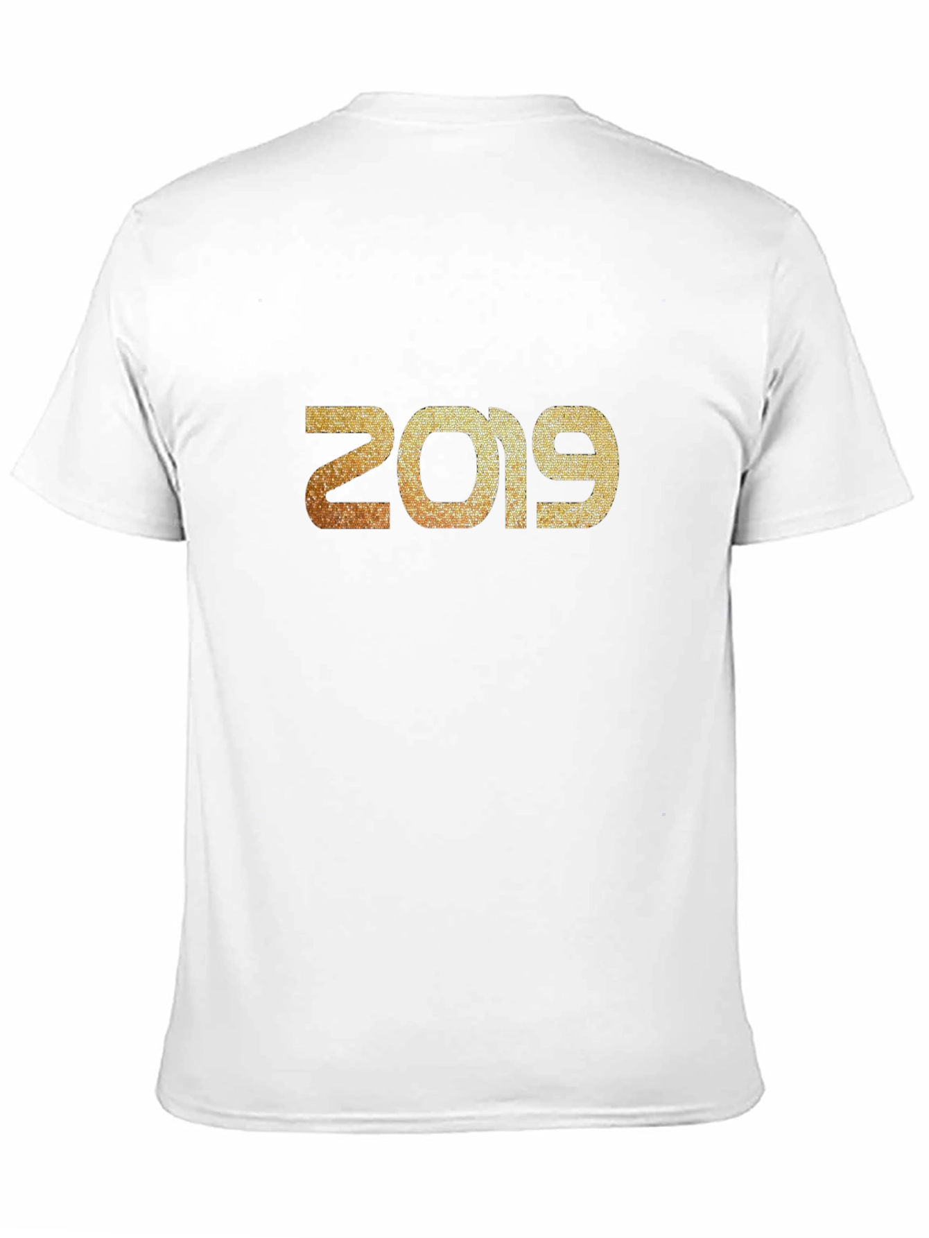 2019 Glitter Print Black T-Shirt