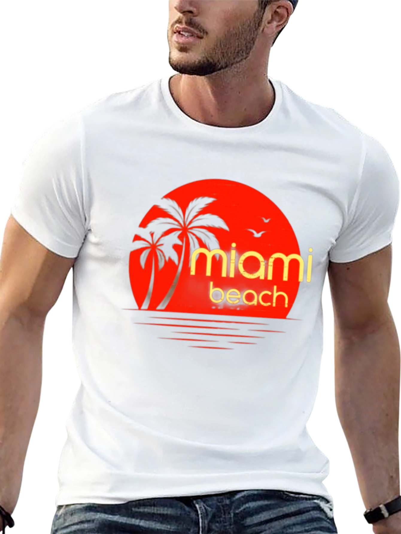 Miami Beach Palm Tree Graphic Tee