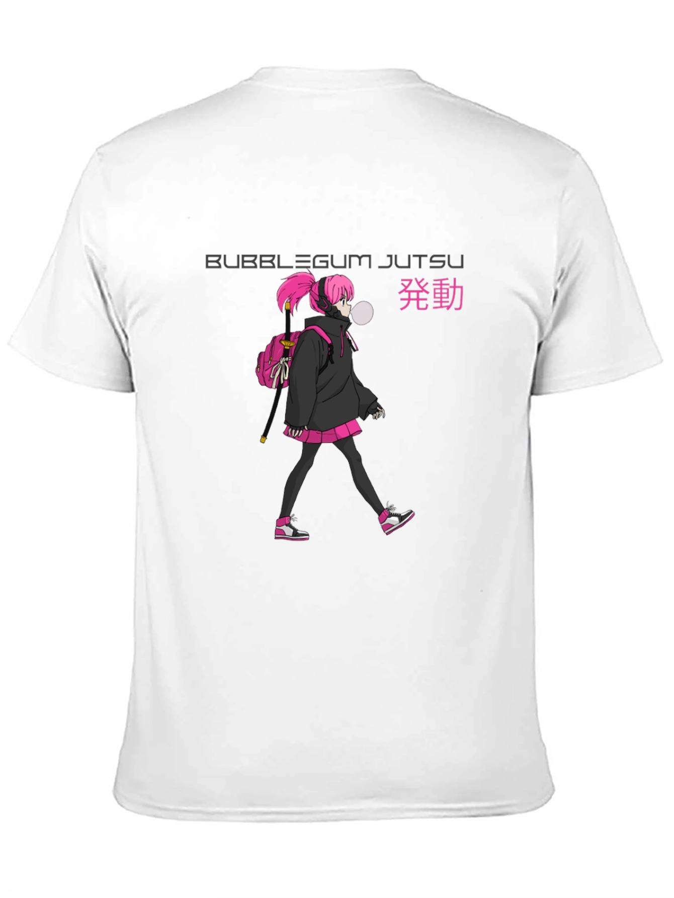 Bubblegum Jutsu Anime Style Black T-Shirt