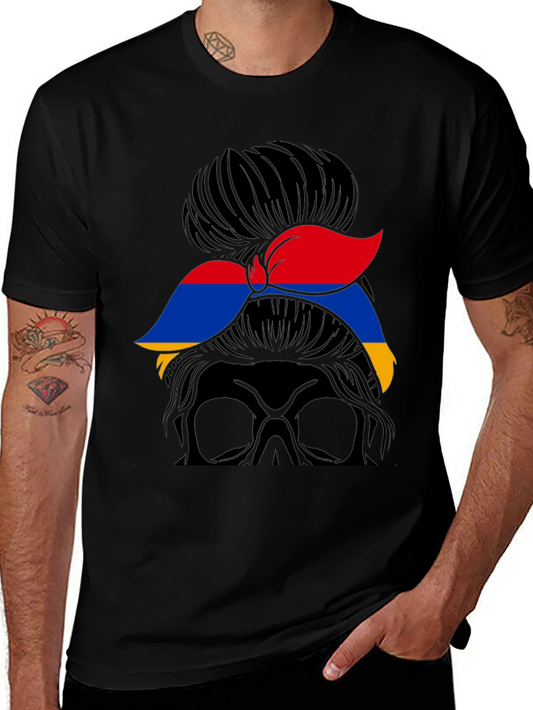 Armenian Flag Messy Bun T-Shirt - Armenia Pride