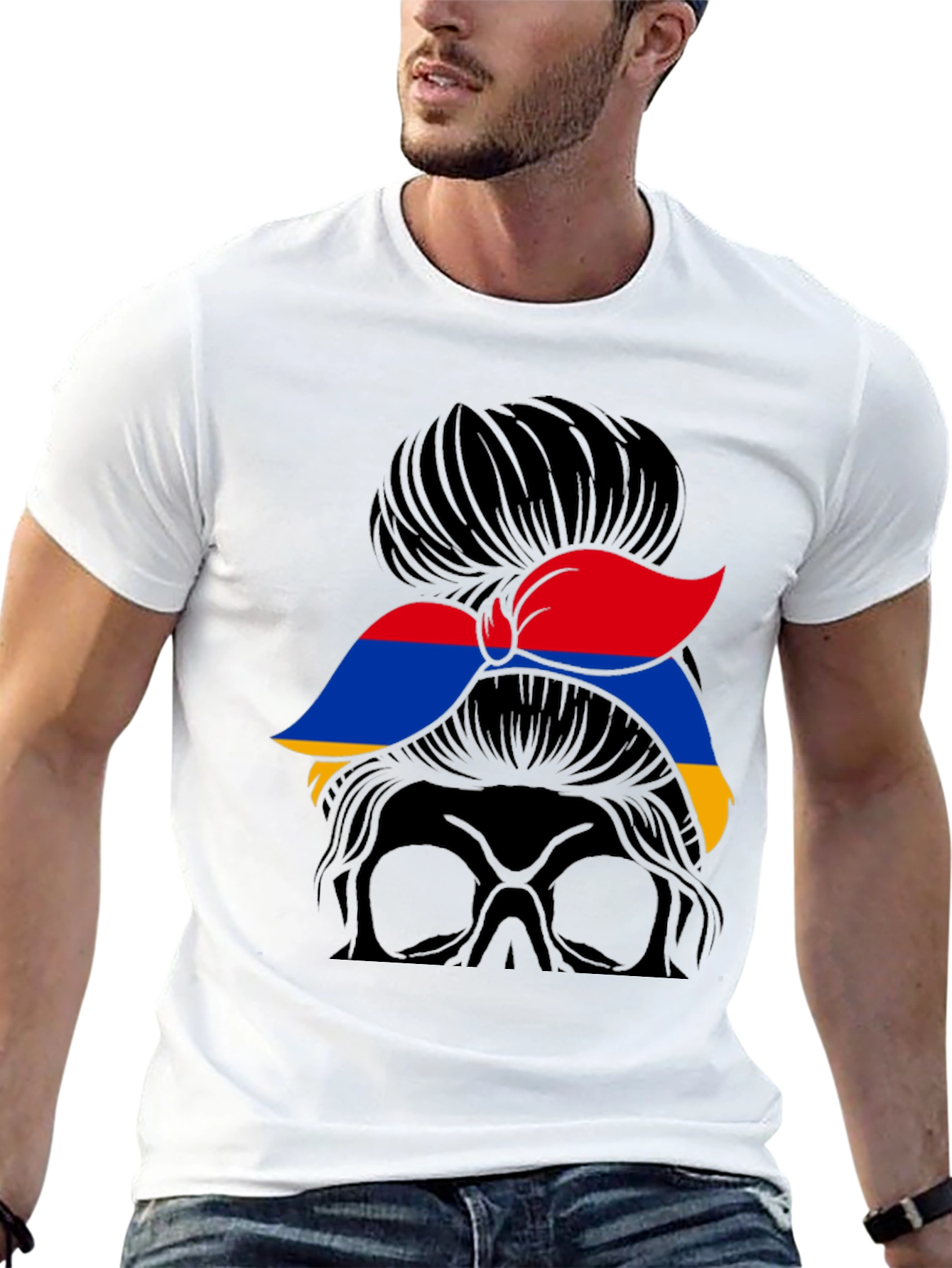Armenian Flag Messy Bun T-Shirt - Armenia Pride