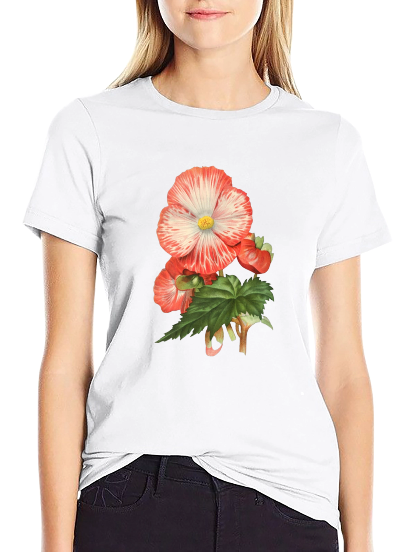 Floral Print Crew Neck T-Shirt