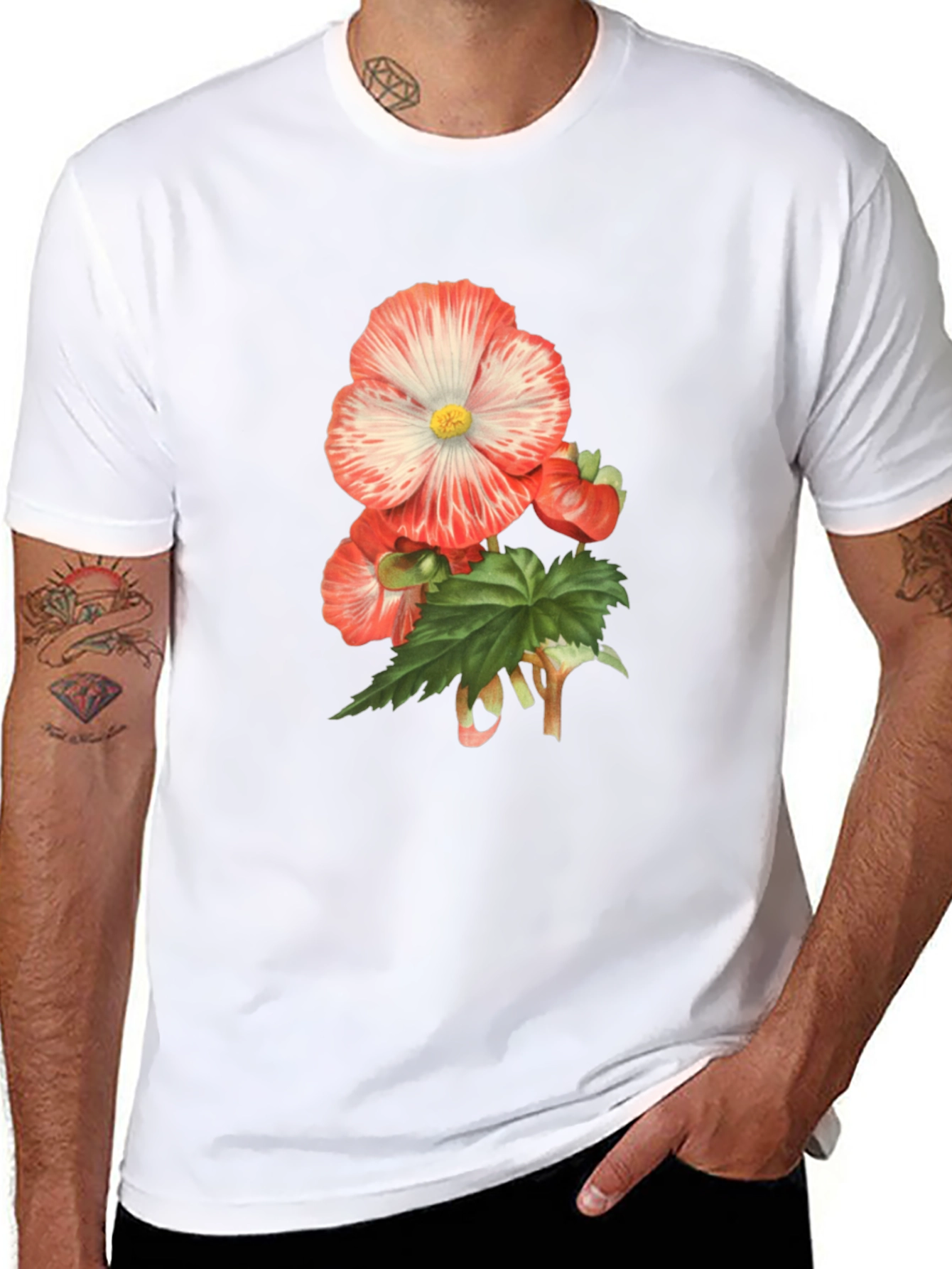 Floral Print Crew Neck T-Shirt