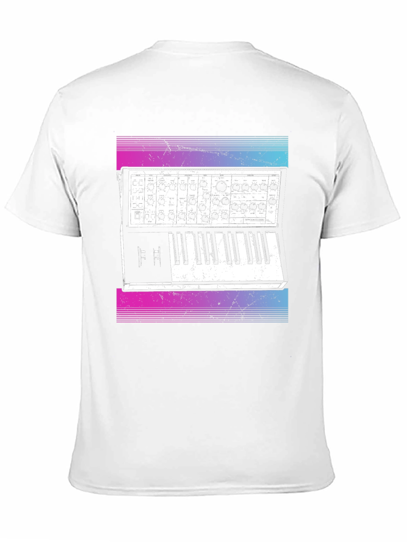 Retro Synthwave Keyboard T-Shirt - Musical Style