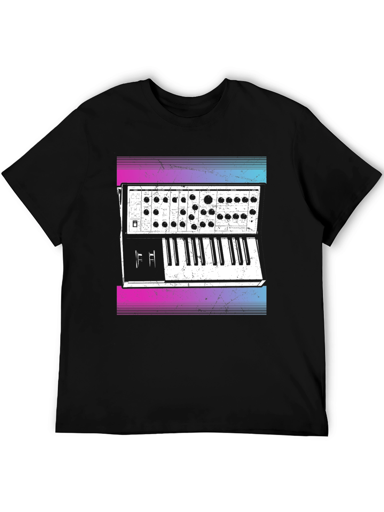 Retro Synthwave Keyboard T-Shirt - Musical Style