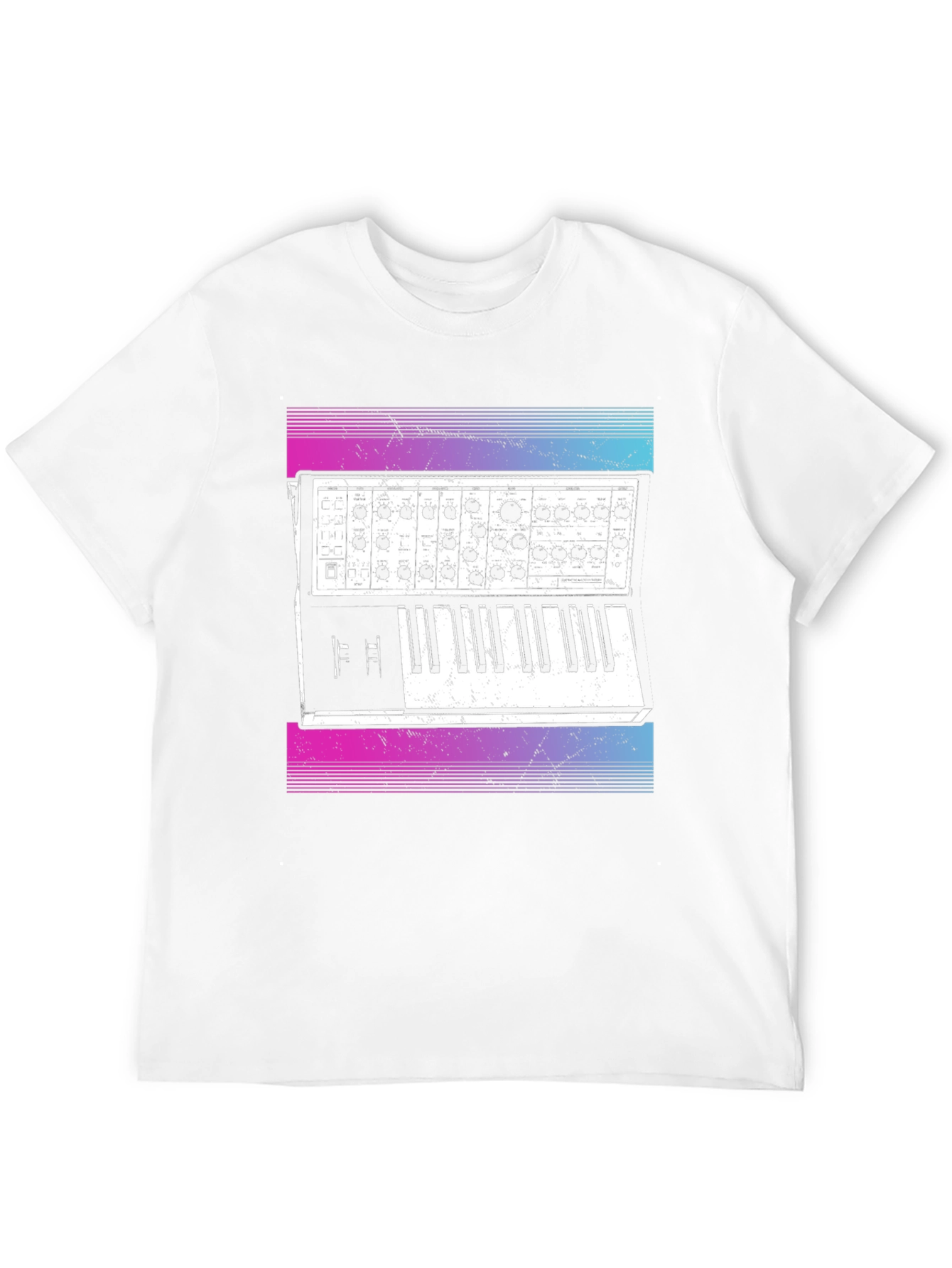 Retro Synthwave Keyboard T-Shirt - Musical Style