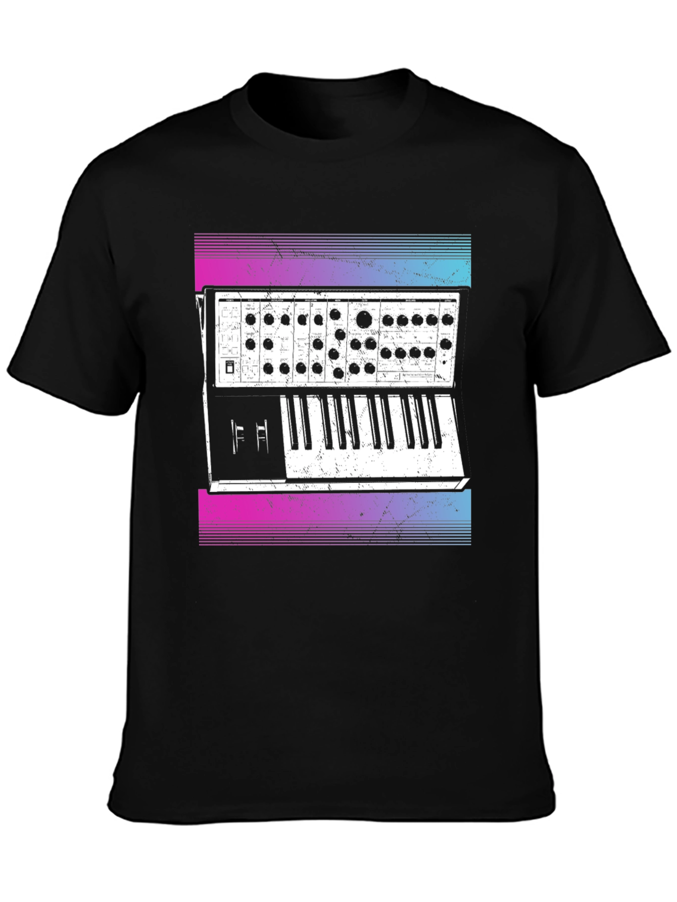 Retro Synthwave Keyboard T-Shirt - Musical Style