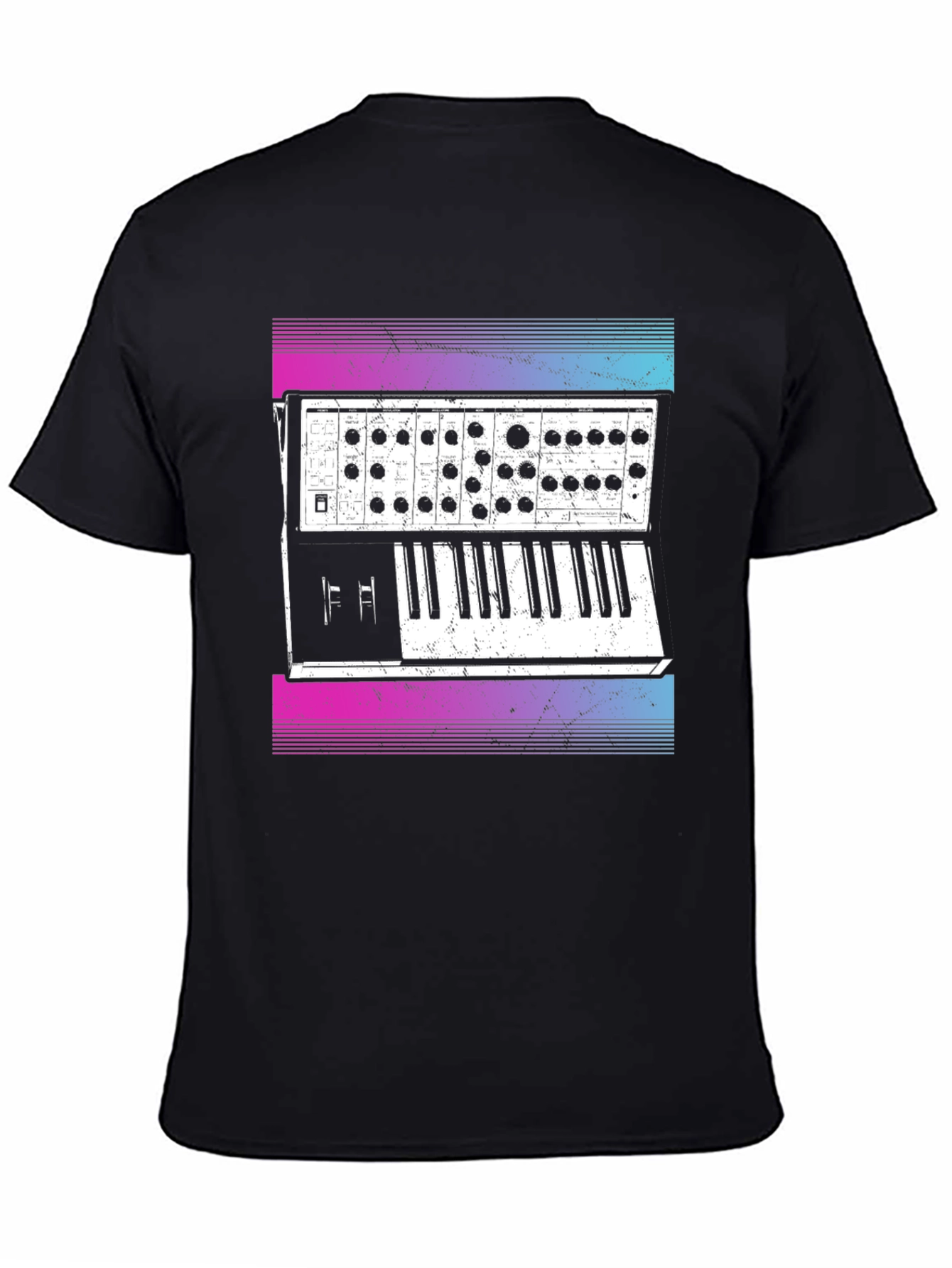 Retro Synthwave Keyboard T-Shirt - Musical Style