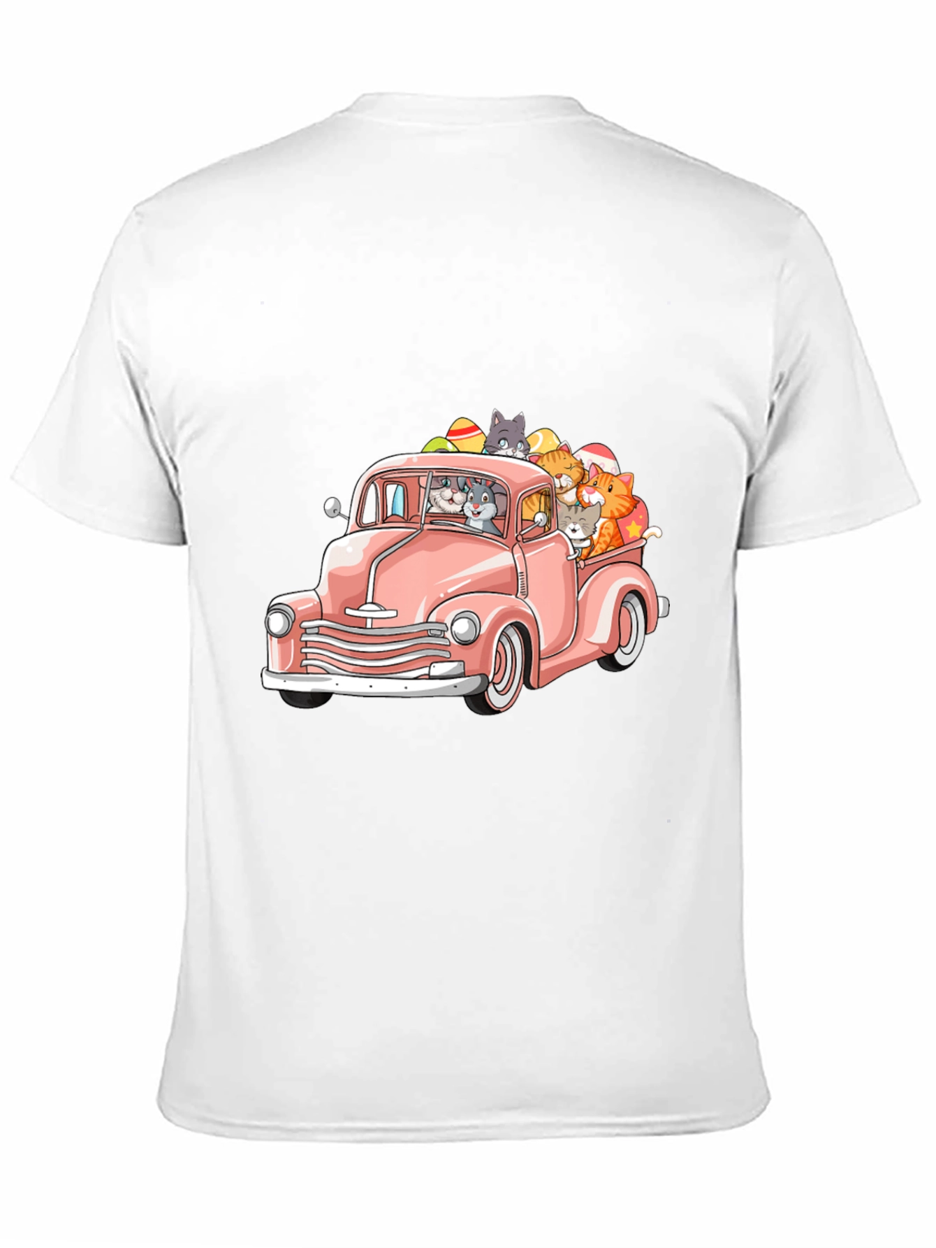 Cats & Eggs in Pink Truck T-Shirt
