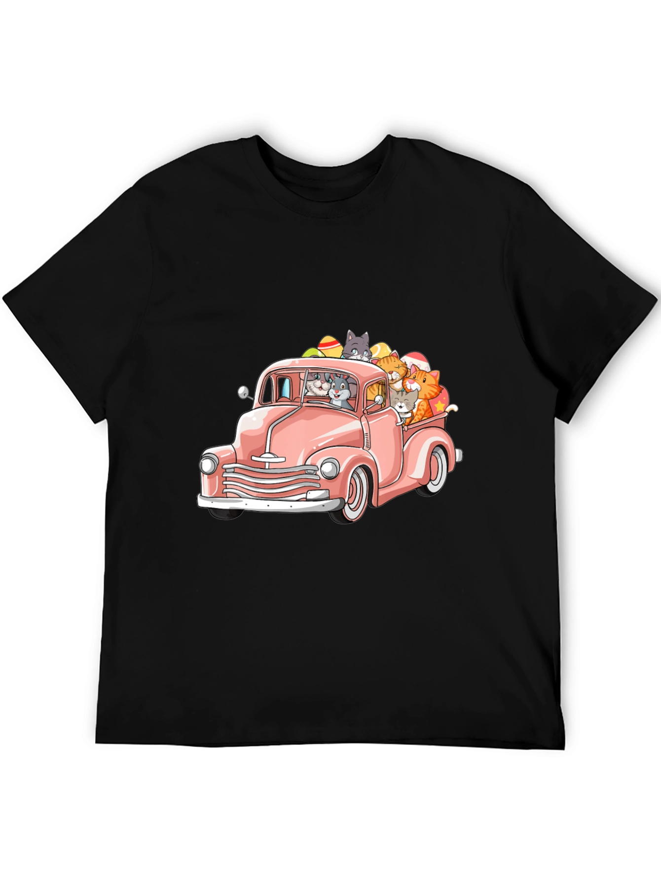 Cats & Eggs in Pink Truck T-Shirt