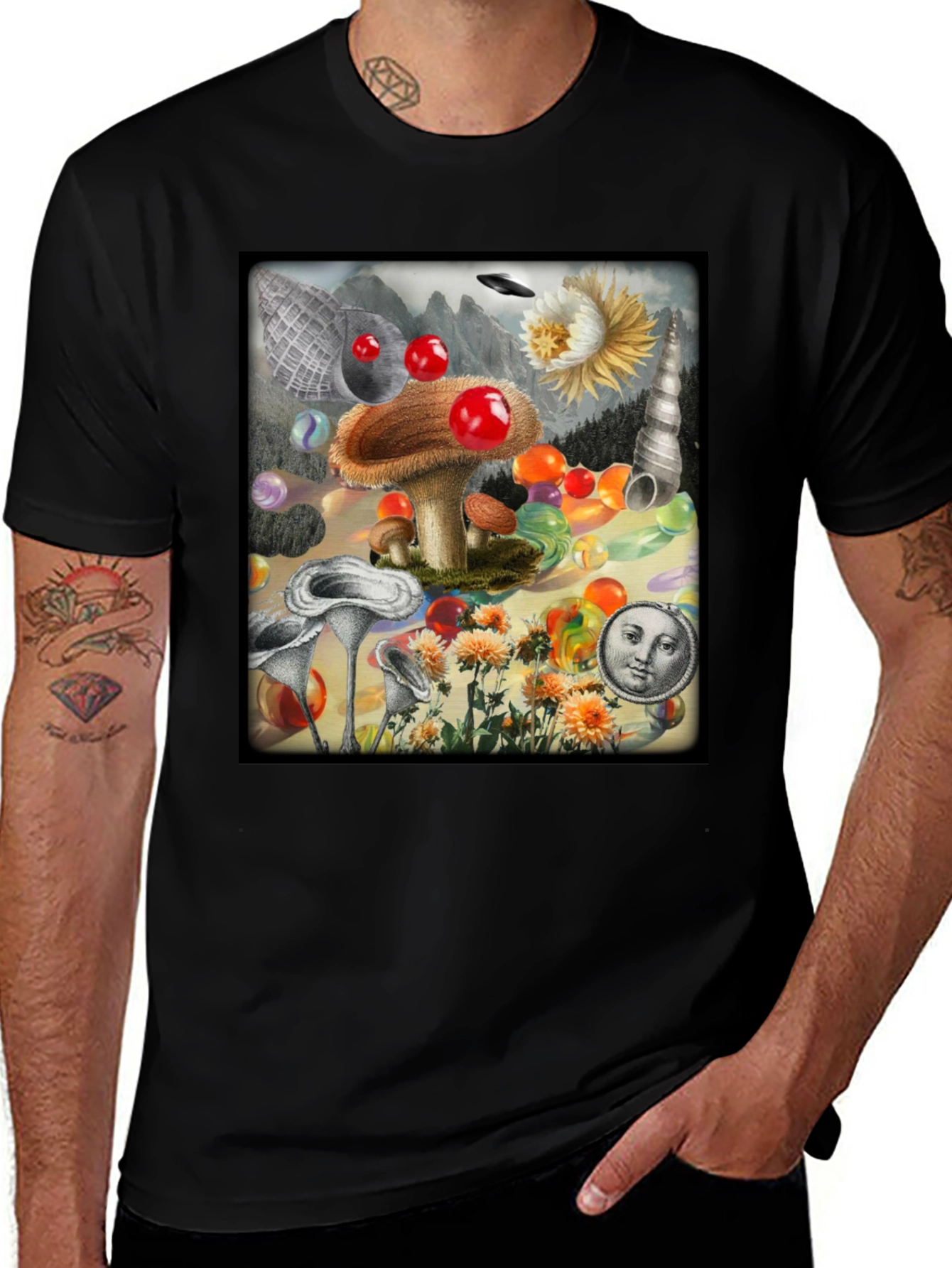 Surreal Mushroom Art Graphic Tee