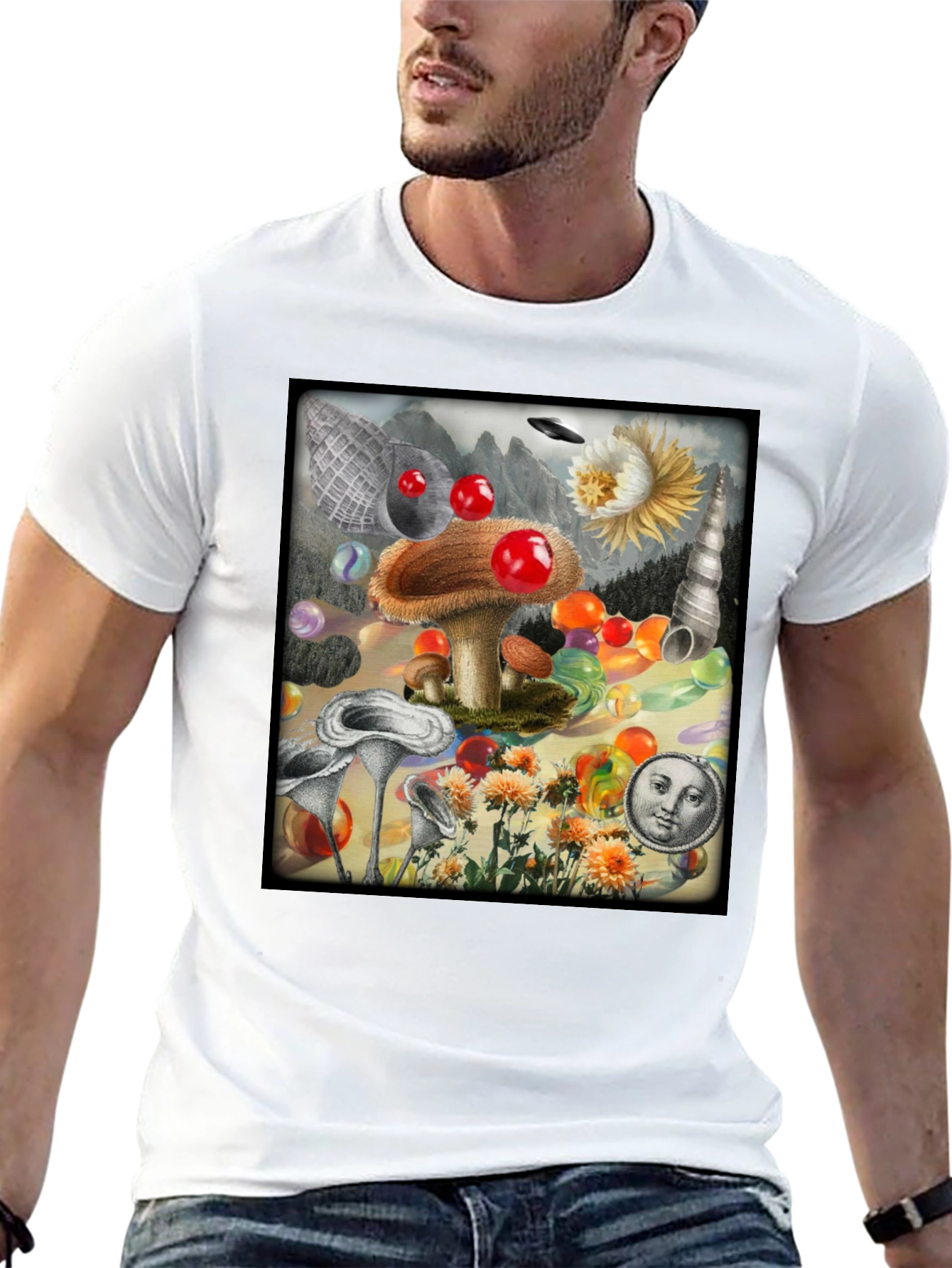 Surreal Mushroom Art Graphic Tee