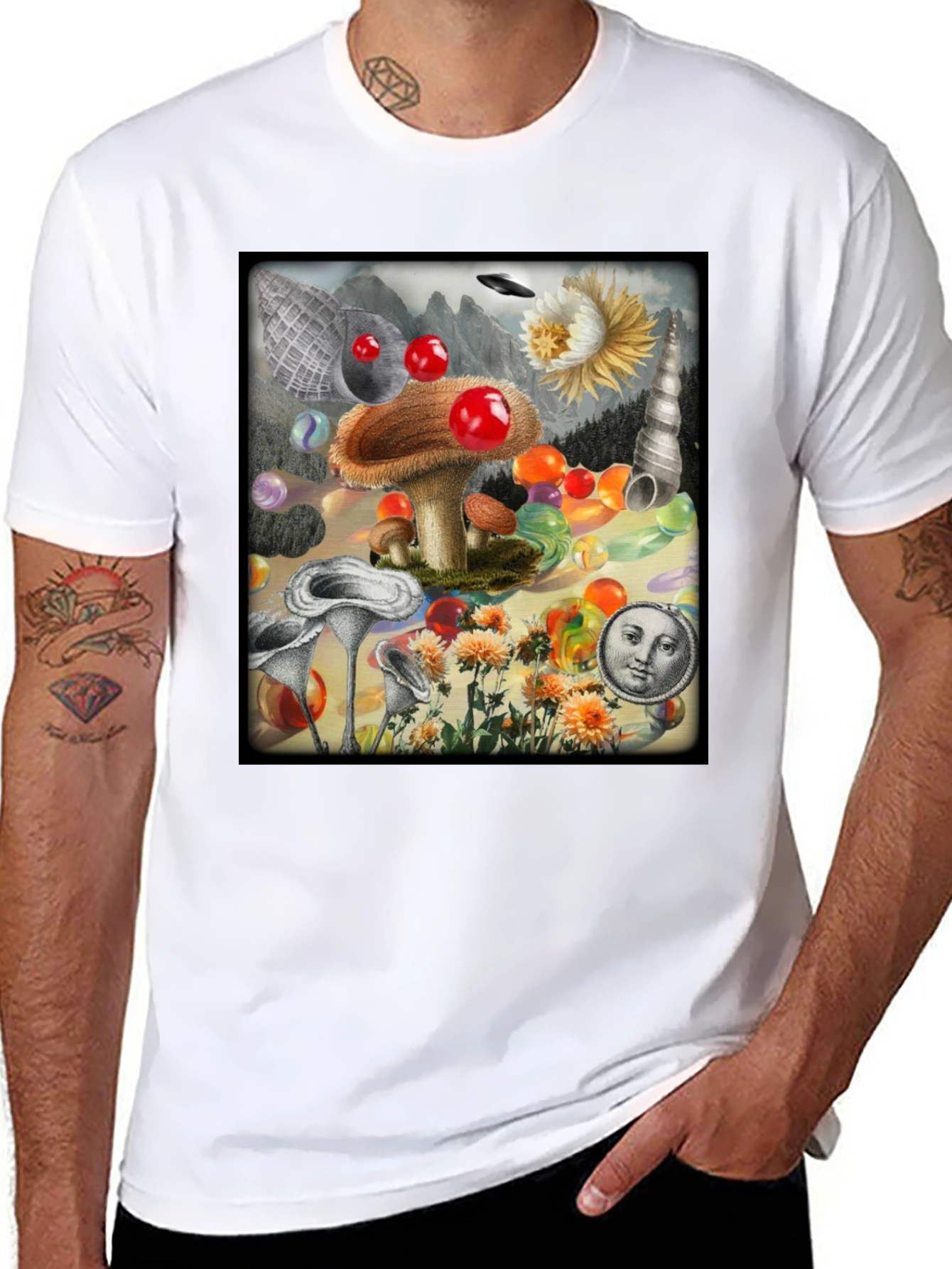 Surreal Mushroom Art Graphic Tee