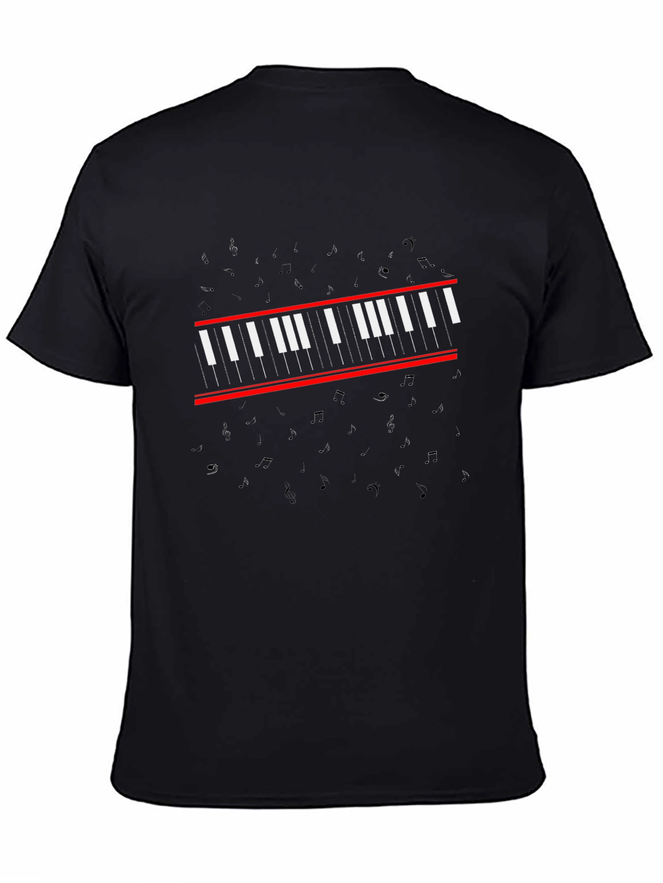Piano Keys Graphic Tee - Musicians Black T-Shirt