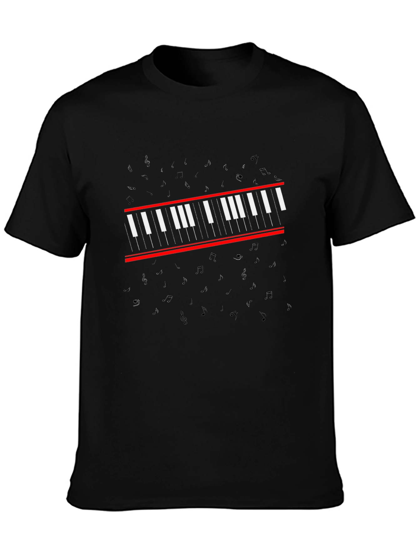 Piano Keys Graphic Tee - Musicians Black T-Shirt
