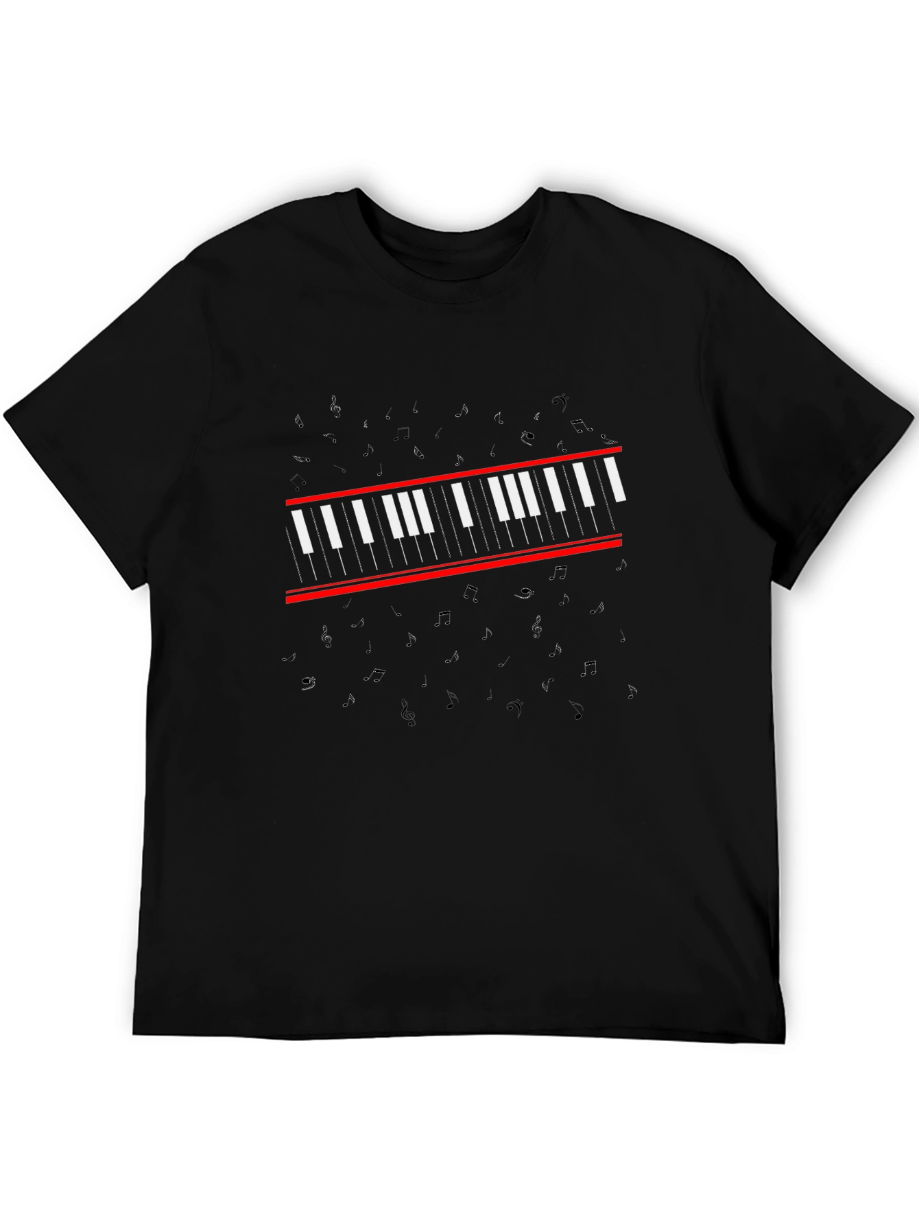 Piano Keys Graphic Tee - Musicians Black T-Shirt