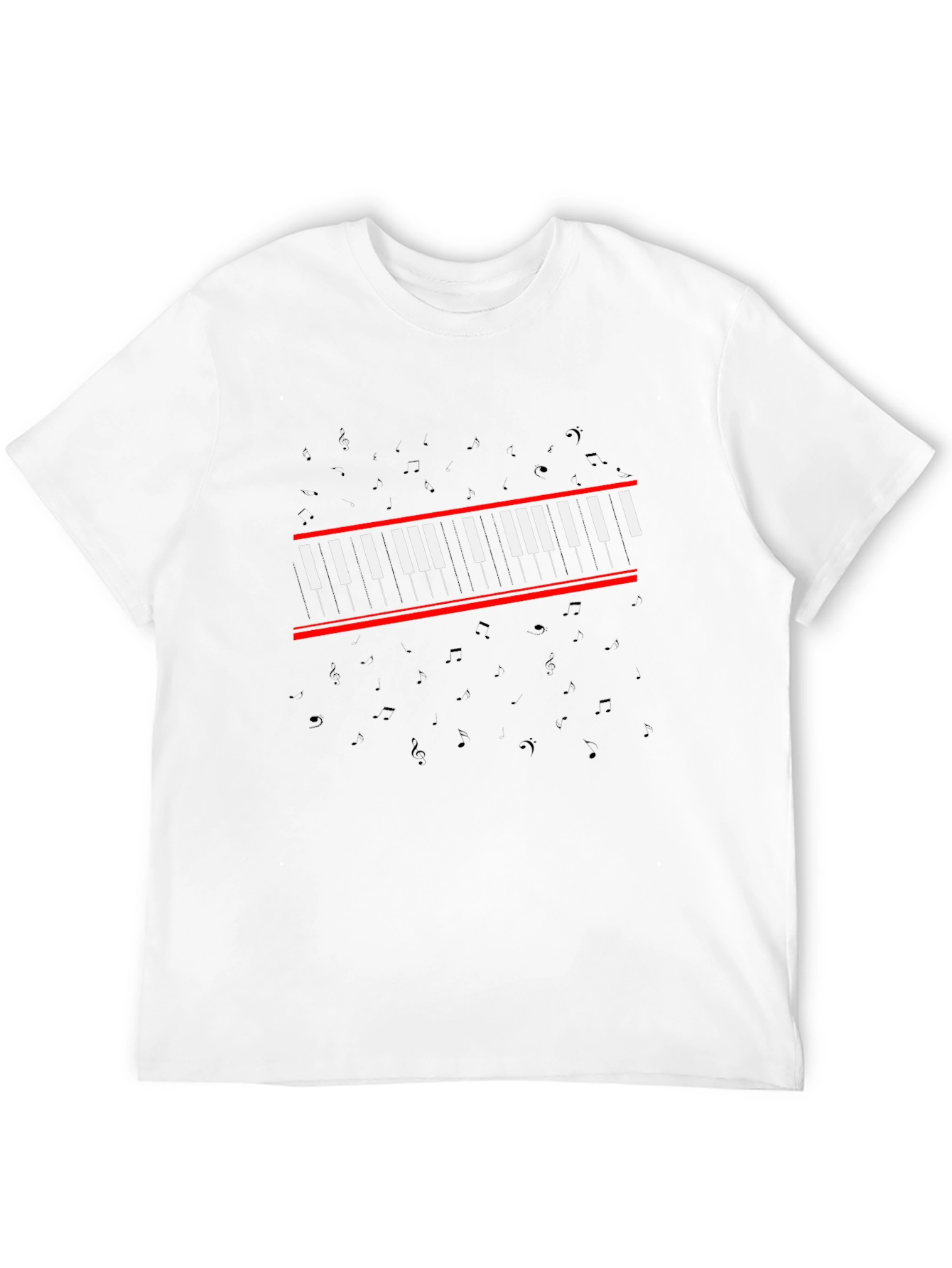 Piano Keys Graphic Tee - Musicians Black T-Shirt
