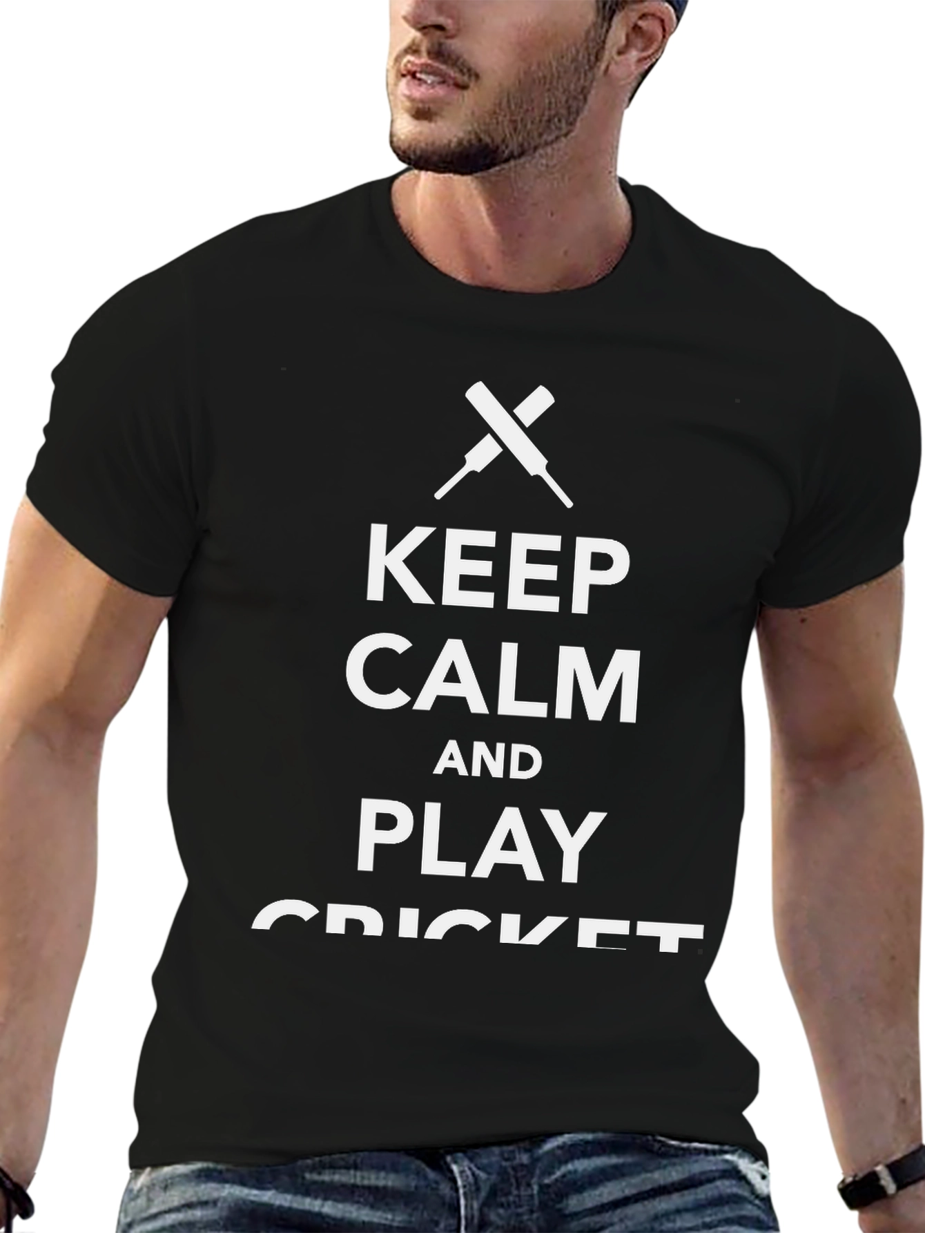 Keep Calm and Play Cricket Graphic T-Shirt