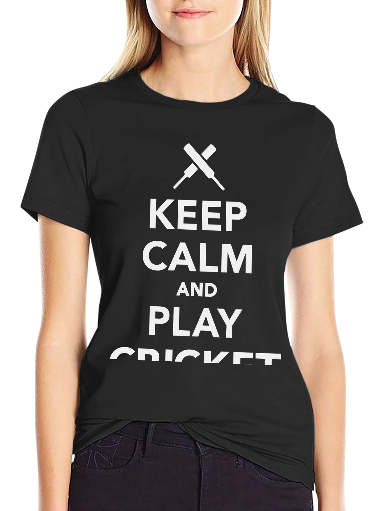 Keep Calm and Play Cricket Graphic T-Shirt