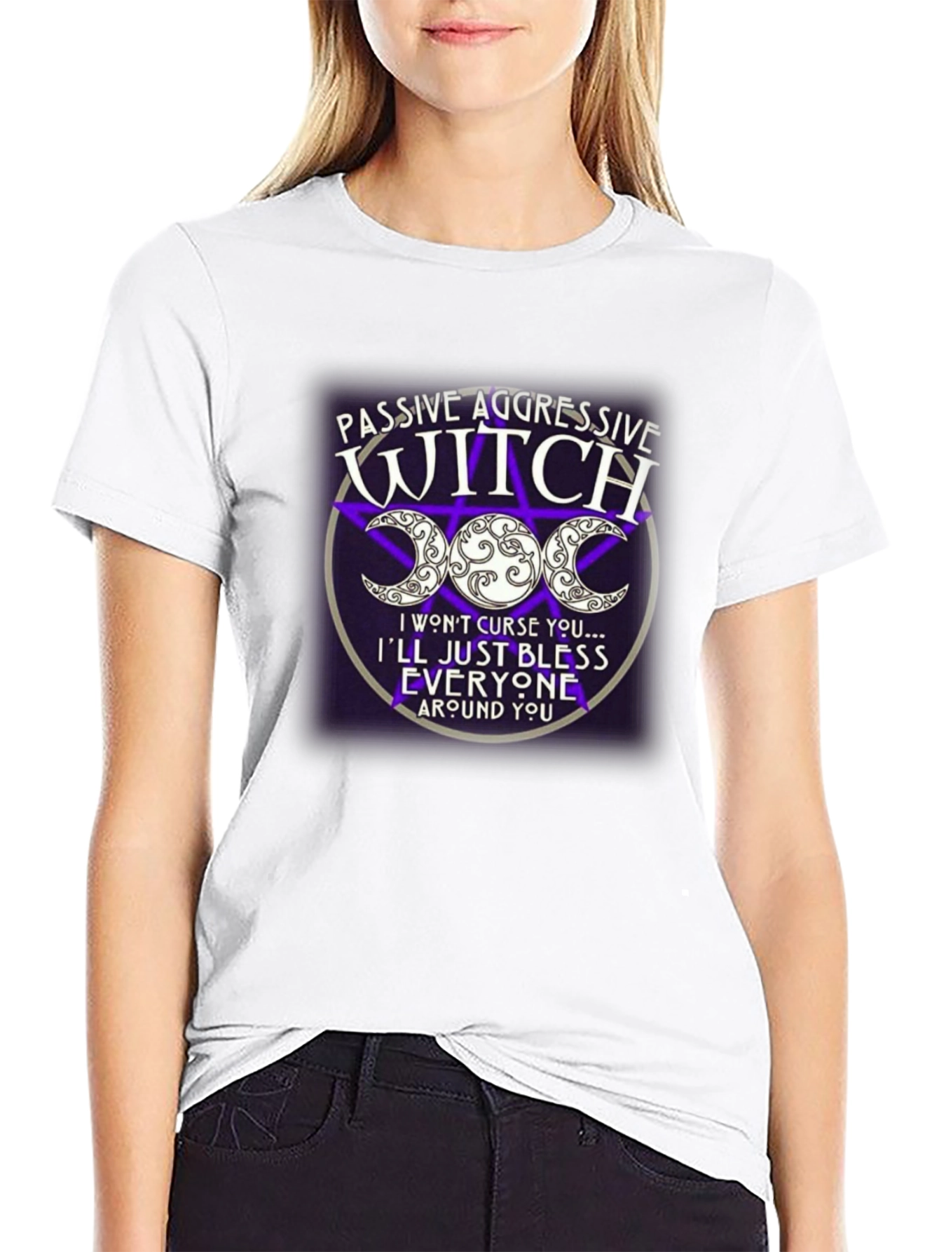 Passive Aggressive Witch T-Shirt - Triple Moon Design