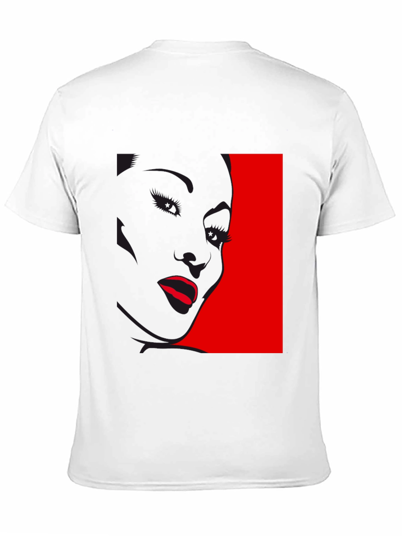 Bold Graphic Tee: Red Silhouette