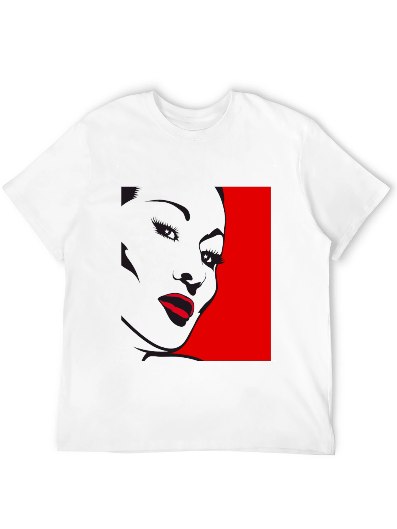 Bold Graphic Tee: Red Silhouette