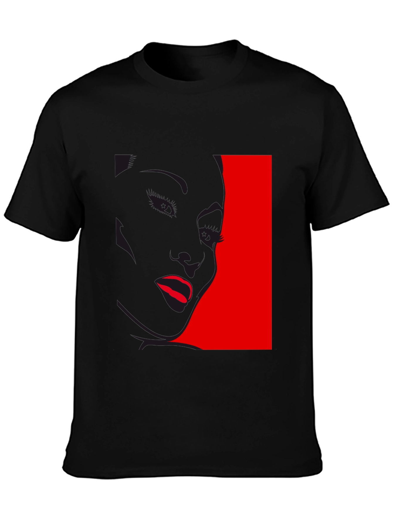 Bold Graphic Tee: Red Silhouette