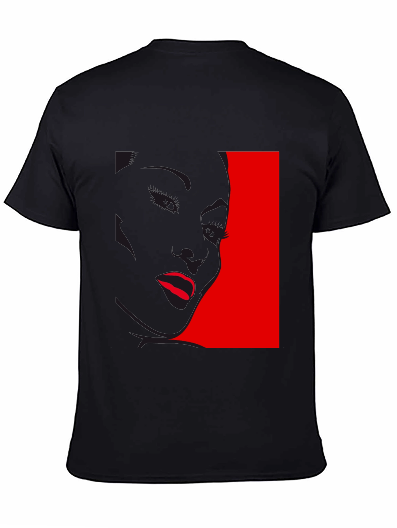 Bold Graphic Tee: Red Silhouette