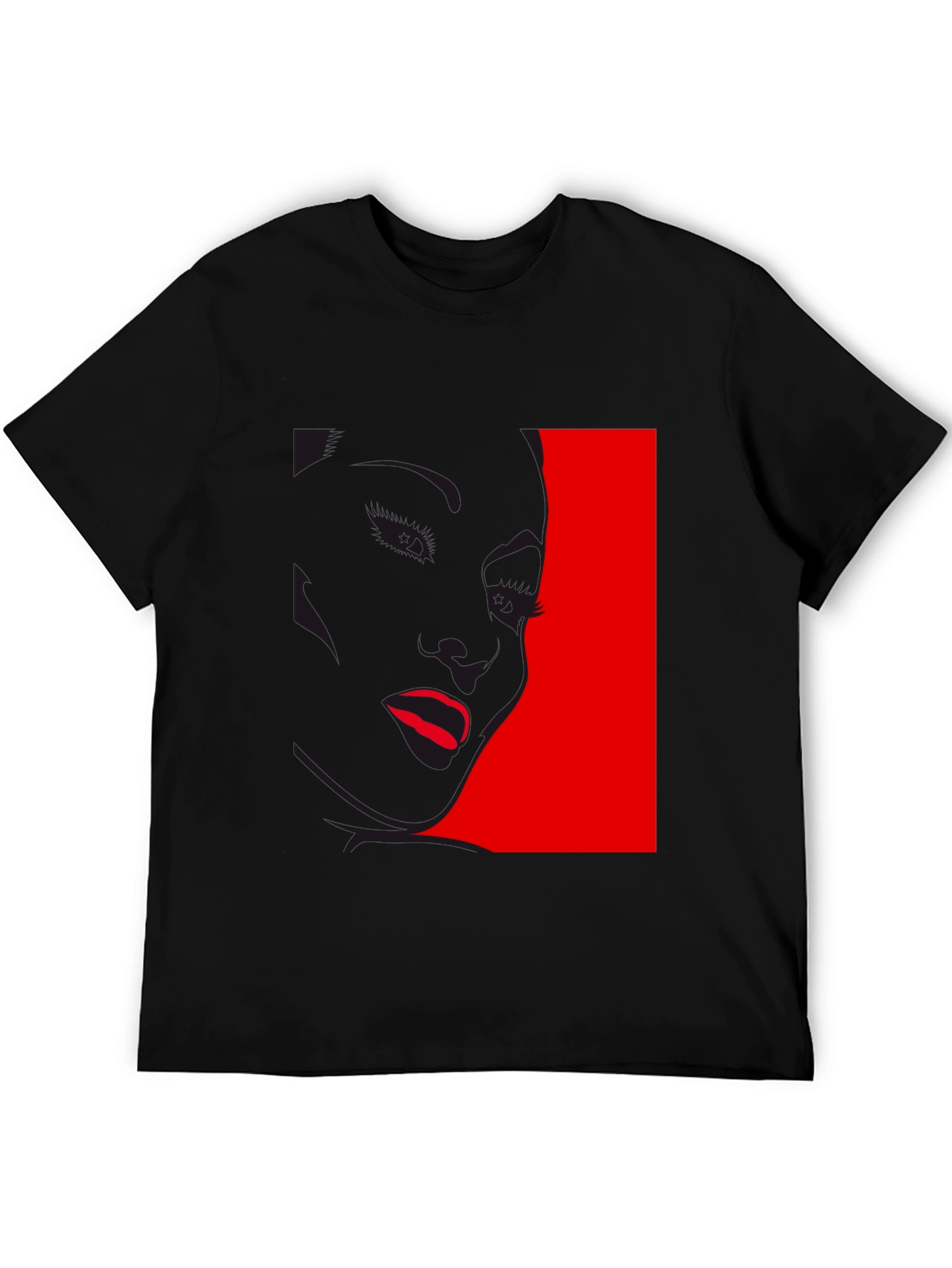 Bold Graphic Tee: Red Silhouette