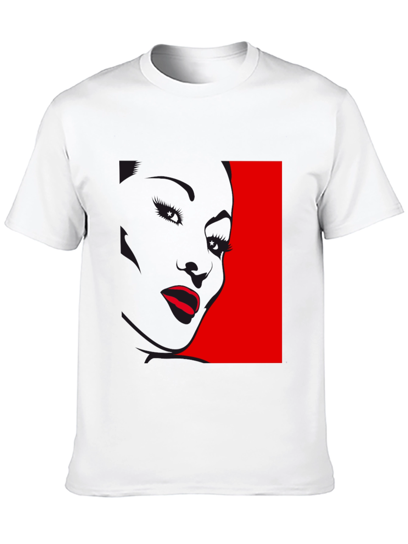 Bold Graphic Tee: Red Silhouette