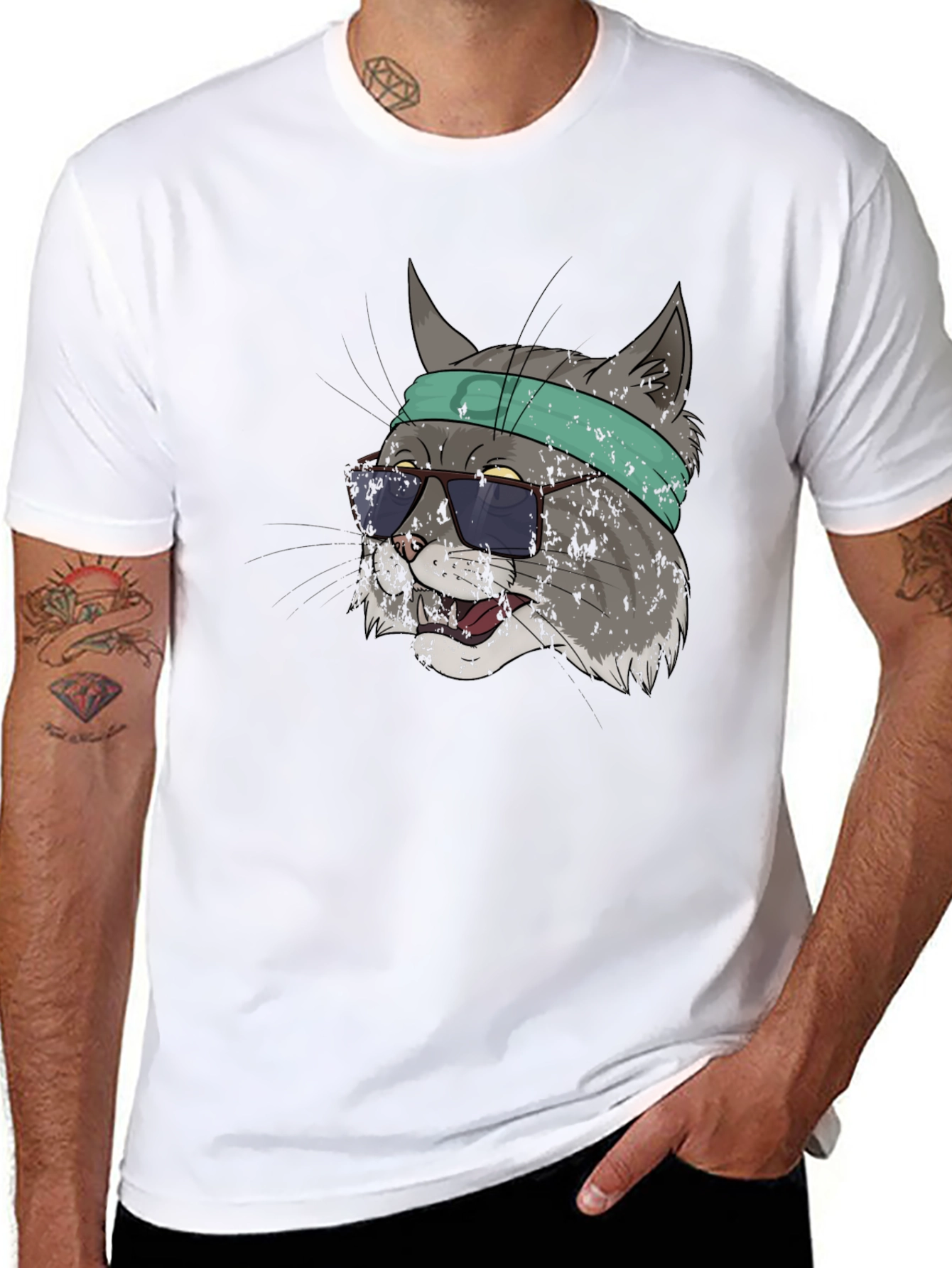 Cool Cat Graphic Tee - Unisex Black T-Shirt